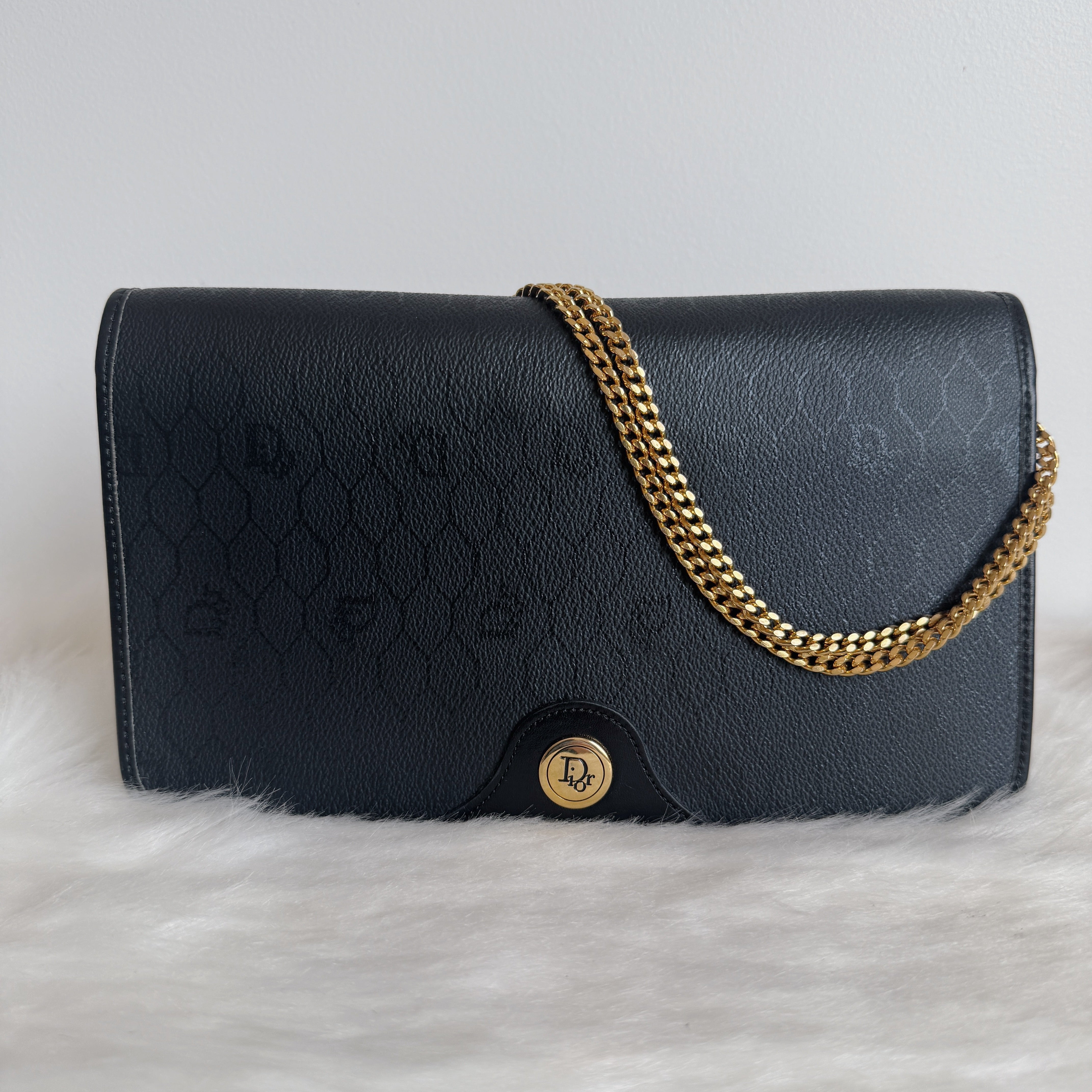 Vintage Black Chain Clutch