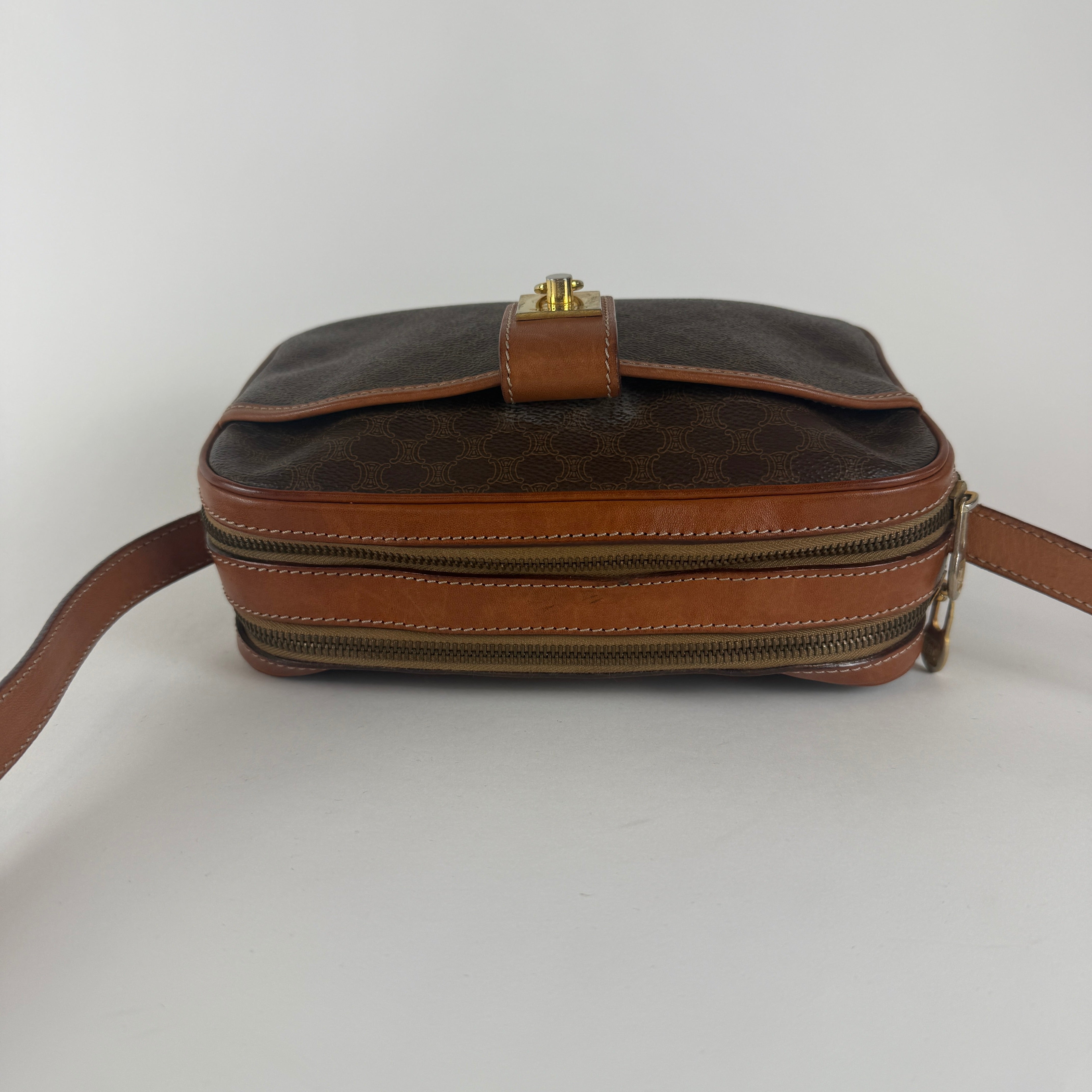 Vintage Macadam Crossbody Bag — Brown Canvas