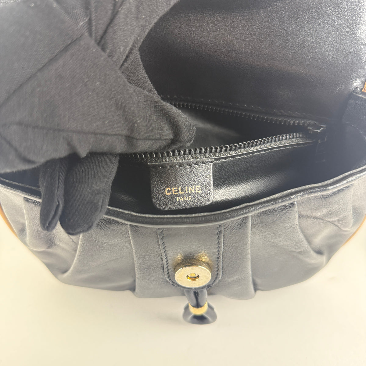 Vintage — Black Leather — Gold-Tone Hardware