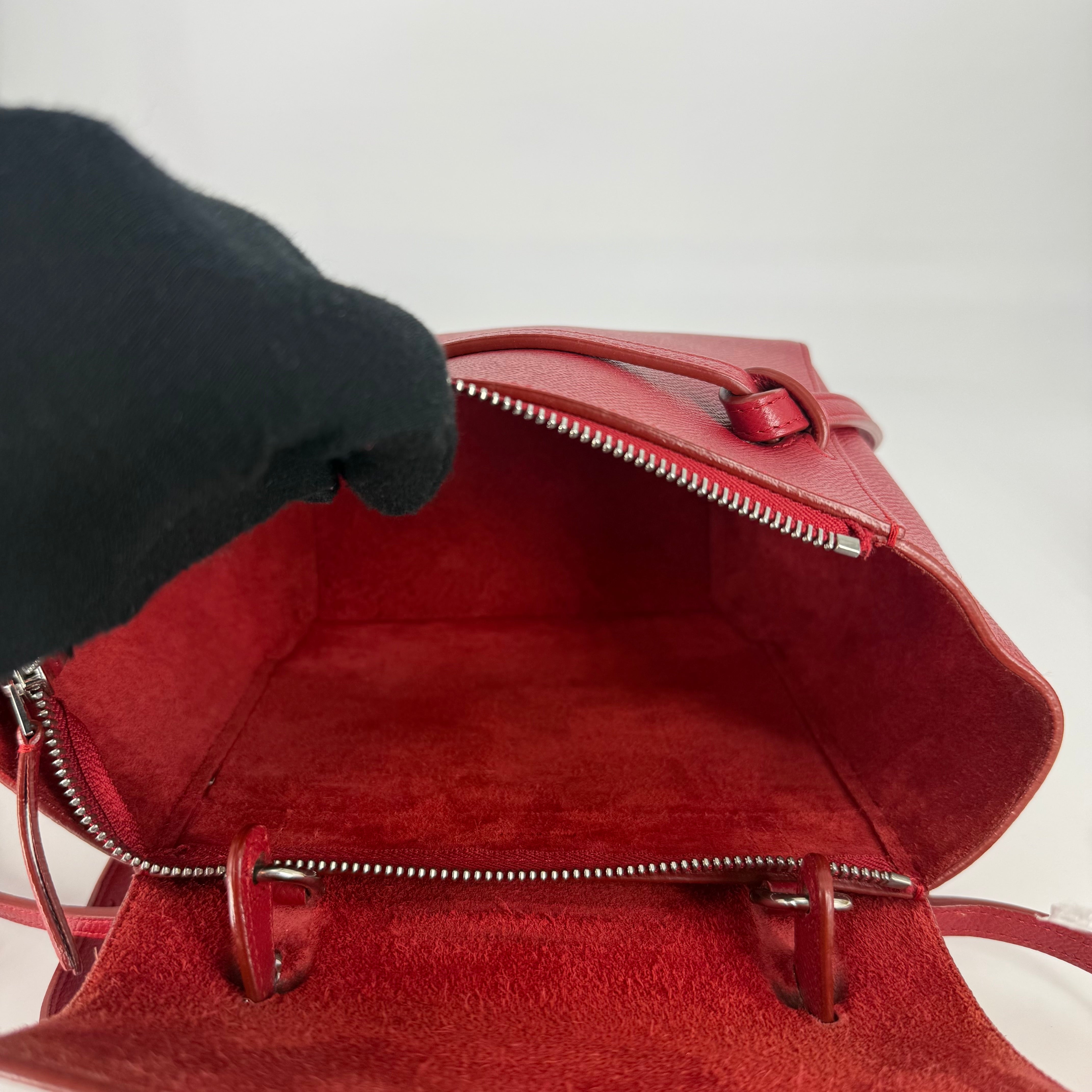 Nano Belt Red Crossbody Bag
