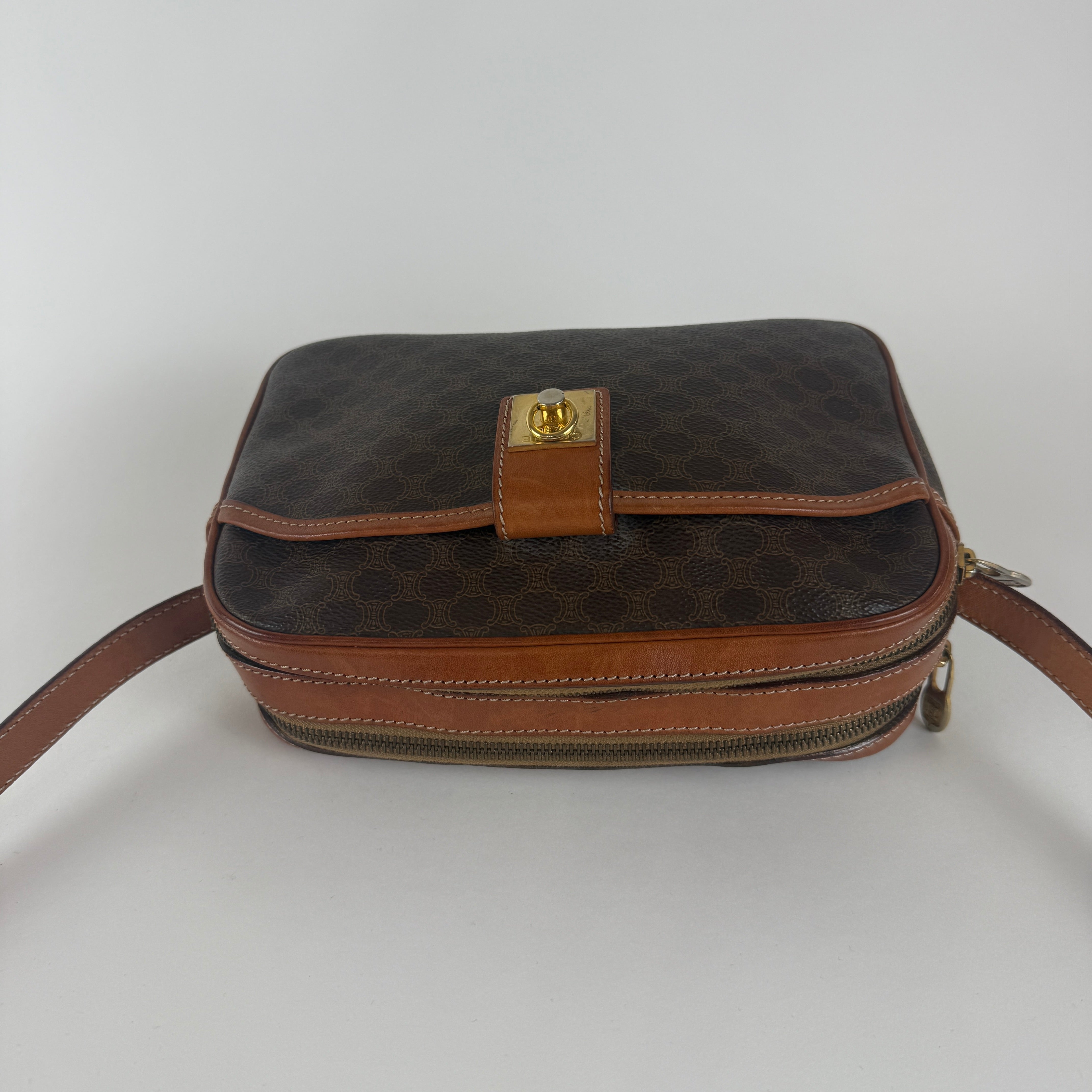 Vintage Macadam Crossbody Bag — Brown Canvas