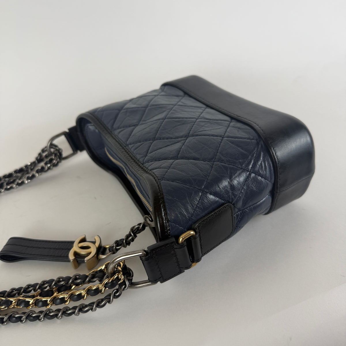 Gabrielle Small Hobo — Blue Aged Calfskin — Two-Tone Hardware