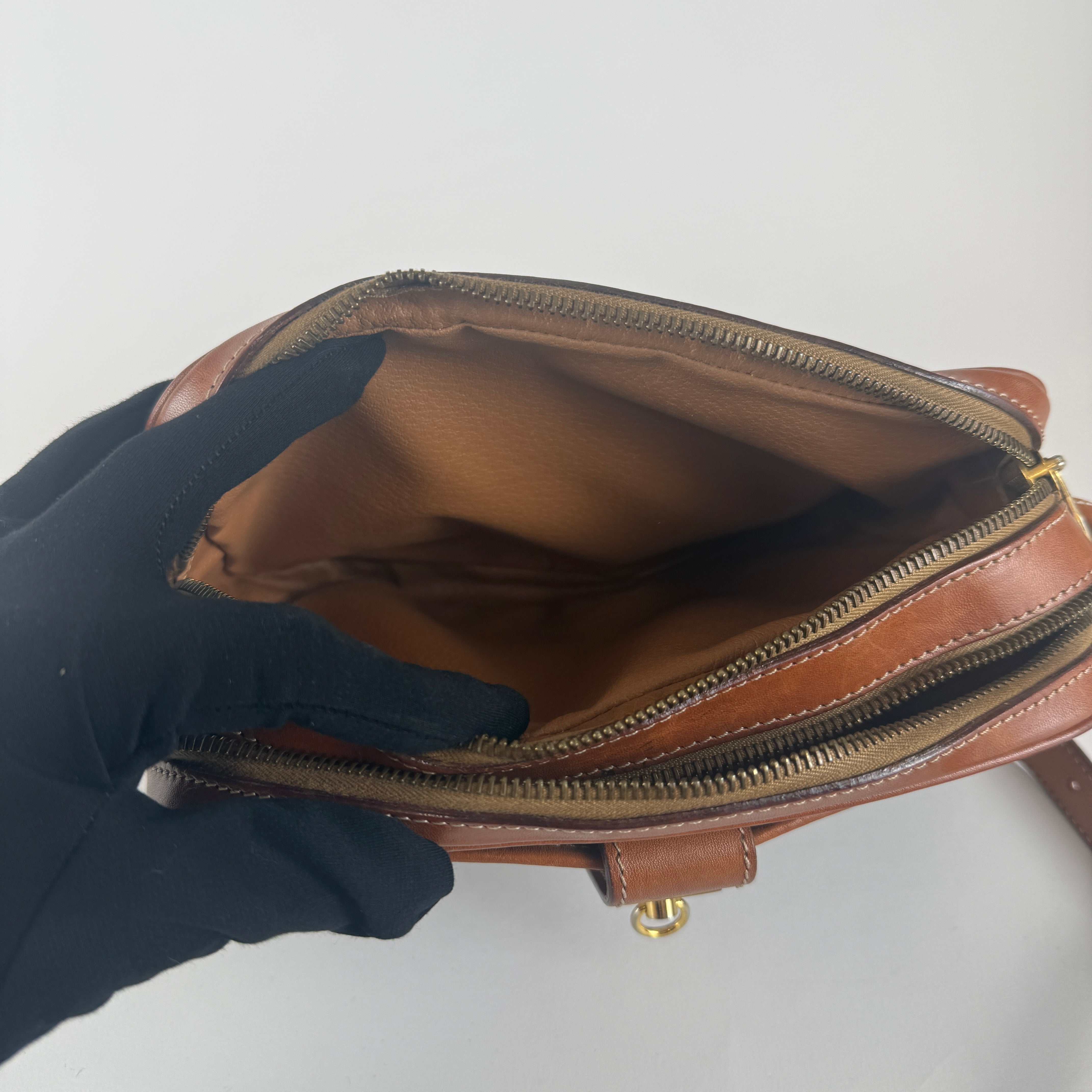 Vintage Macadam Crossbody Bag — Brown Canvas