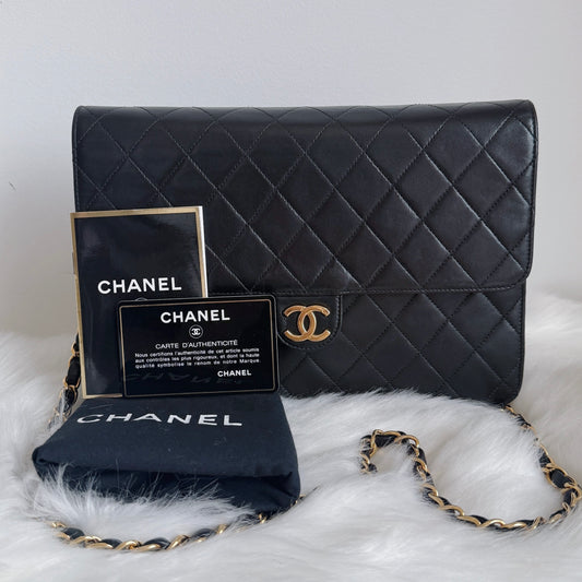 CHANEL Vintage Single Flap — 24K Gold-Plated