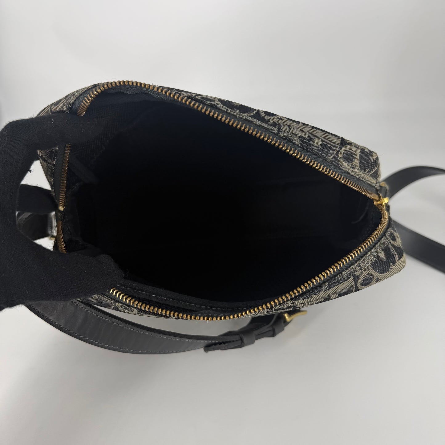 CHRISTIAN DIOR Canvas Oblique Crossbody Bag