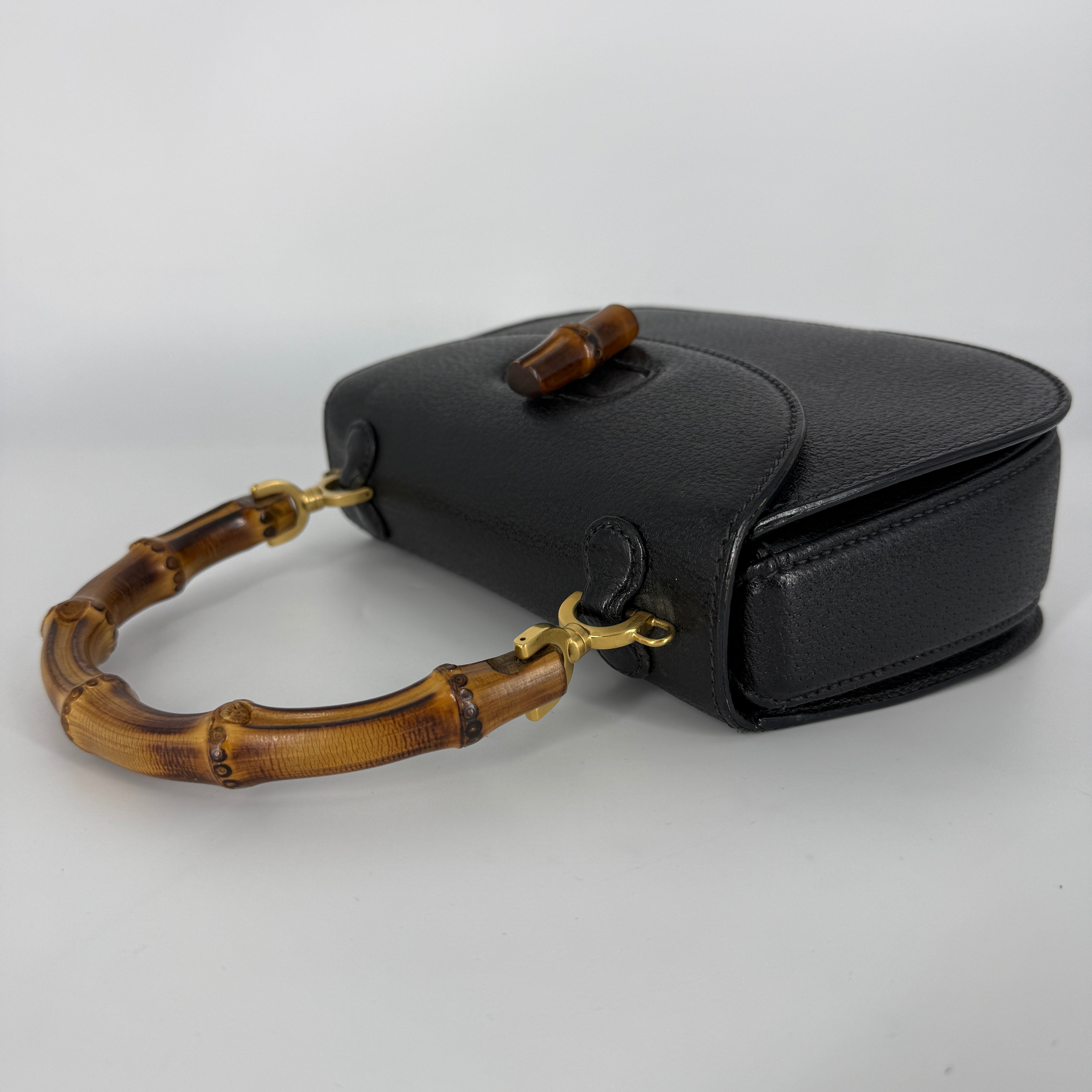Bamboo Top Handle Bag – Black