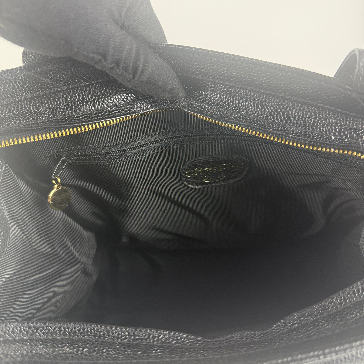 Vintage Tote — Black Caviar Leather — 24K Gold Hardware