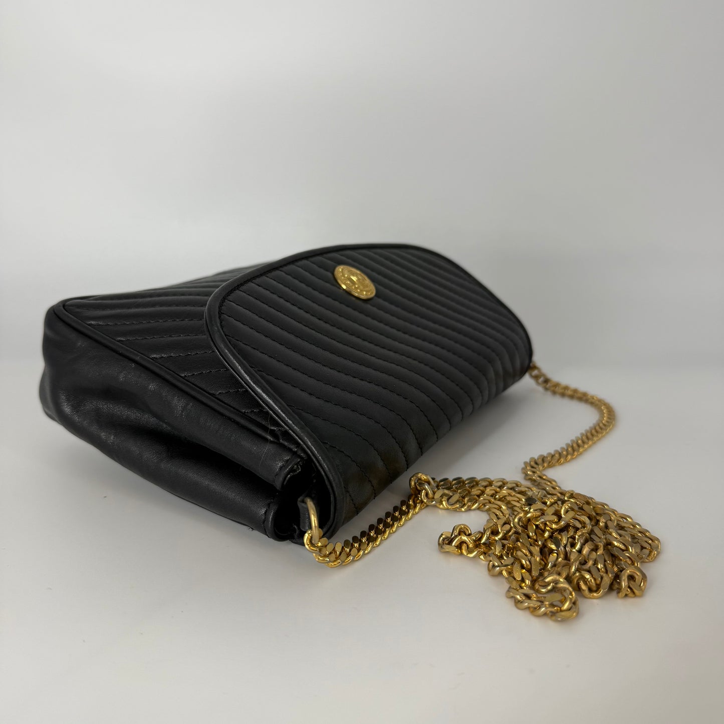 CELINE Leather Chain Shoulder Bag