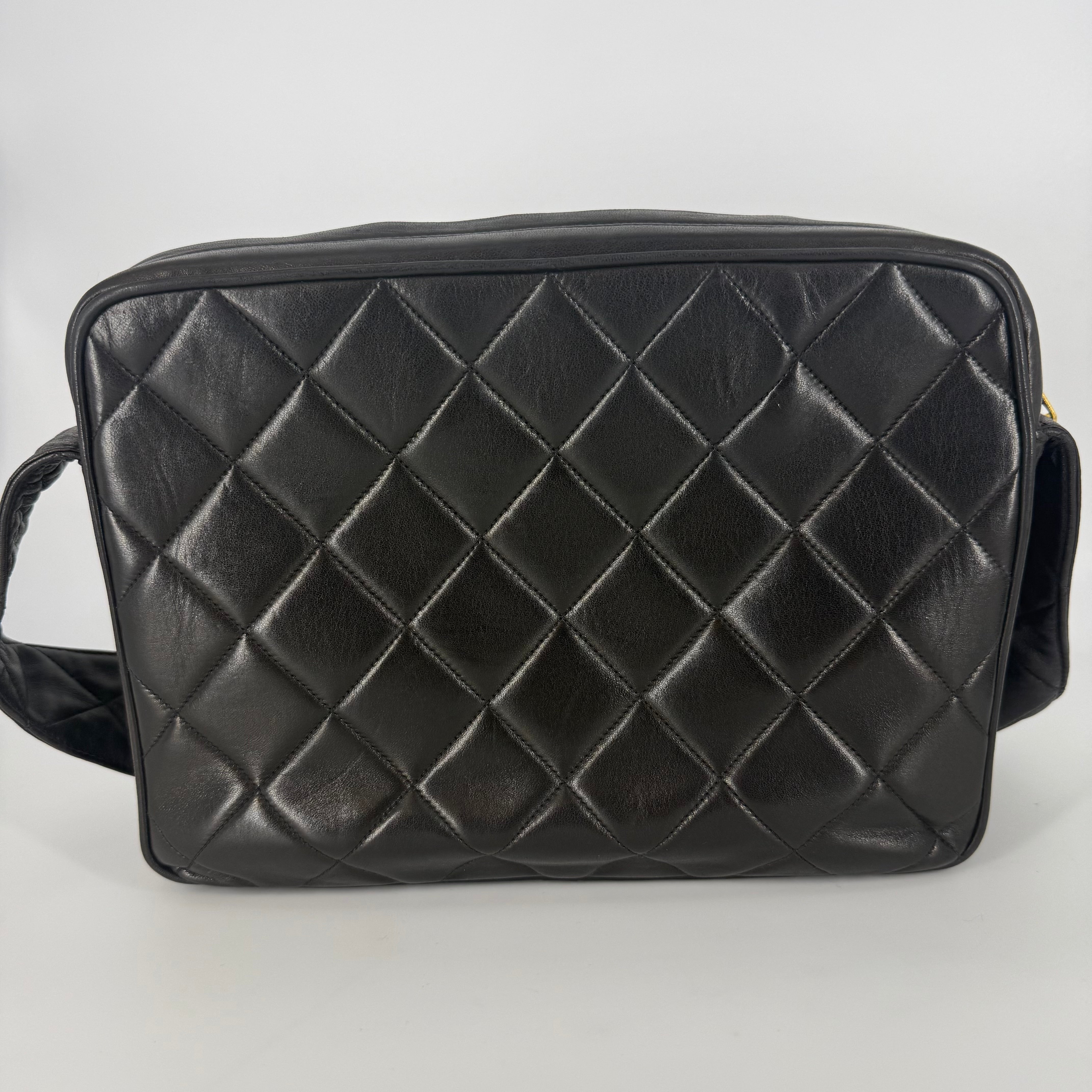 Quilted Leather Crossbody Bag 24 Karat Gold