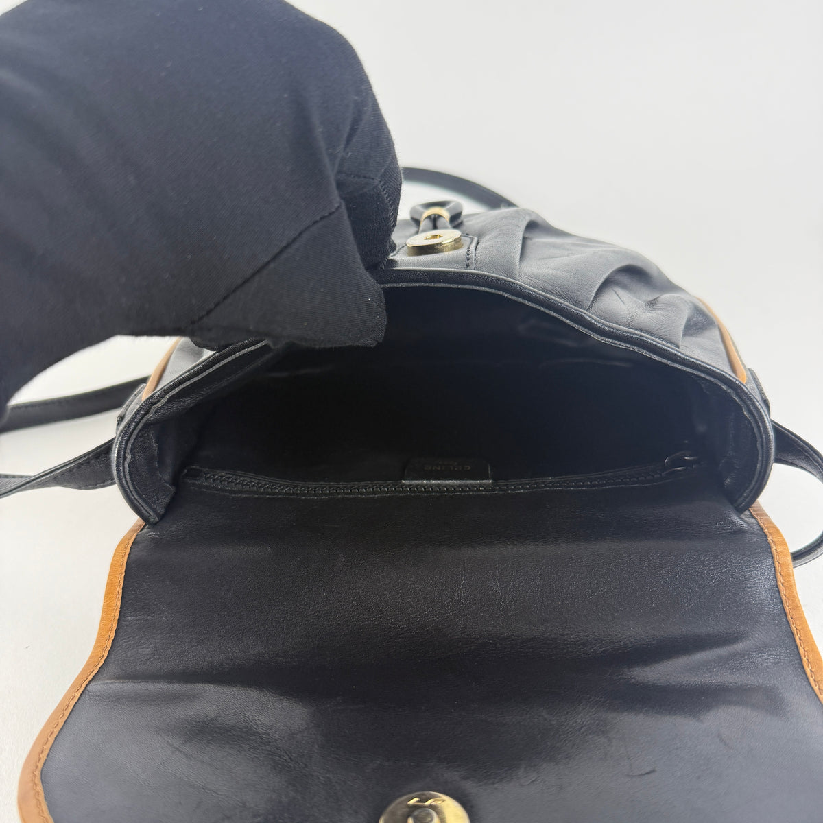 Vintage — Black Leather — Gold-Tone Hardware