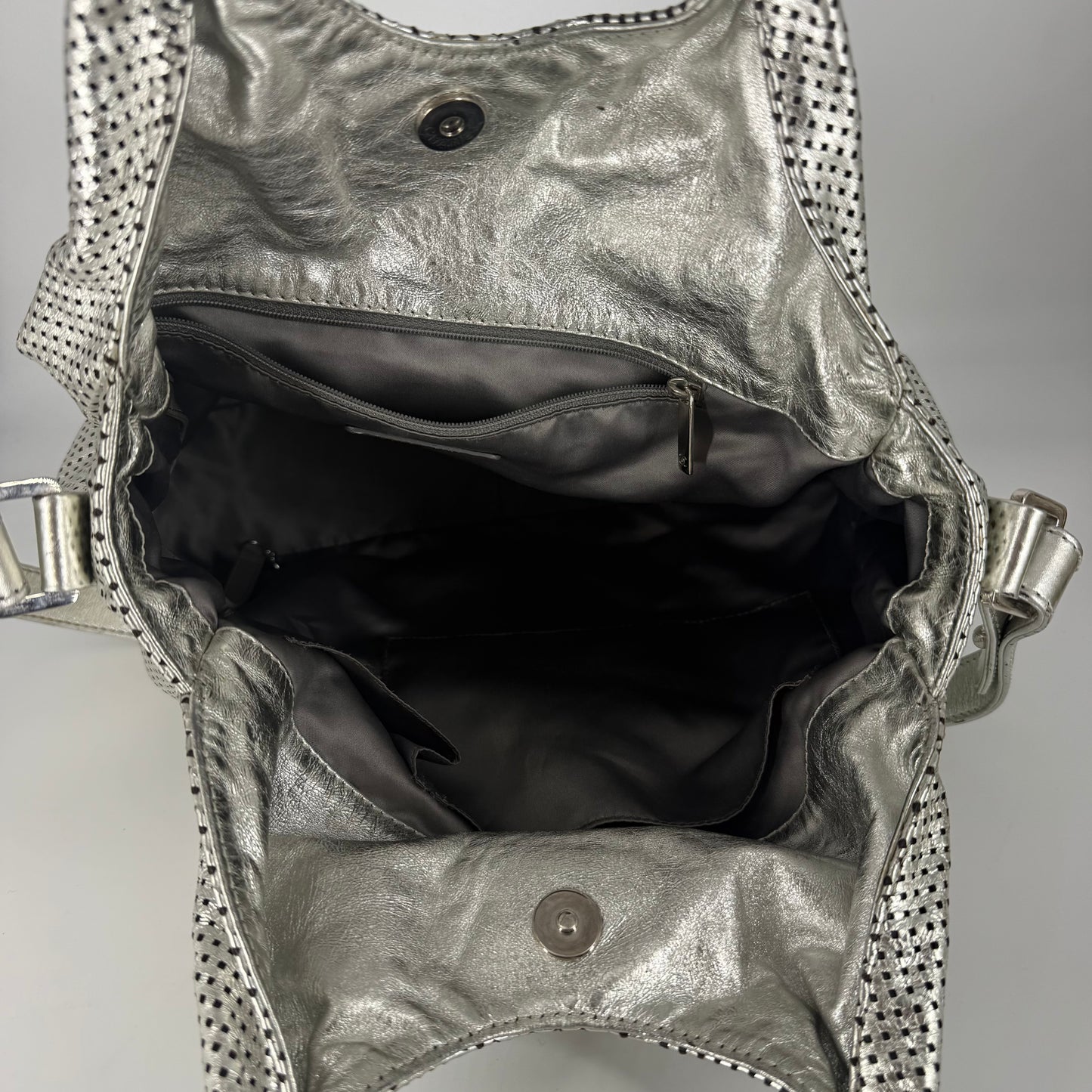 CHANEL Rodeo Drive Tote – Perforated Leather – Silver Hardware
