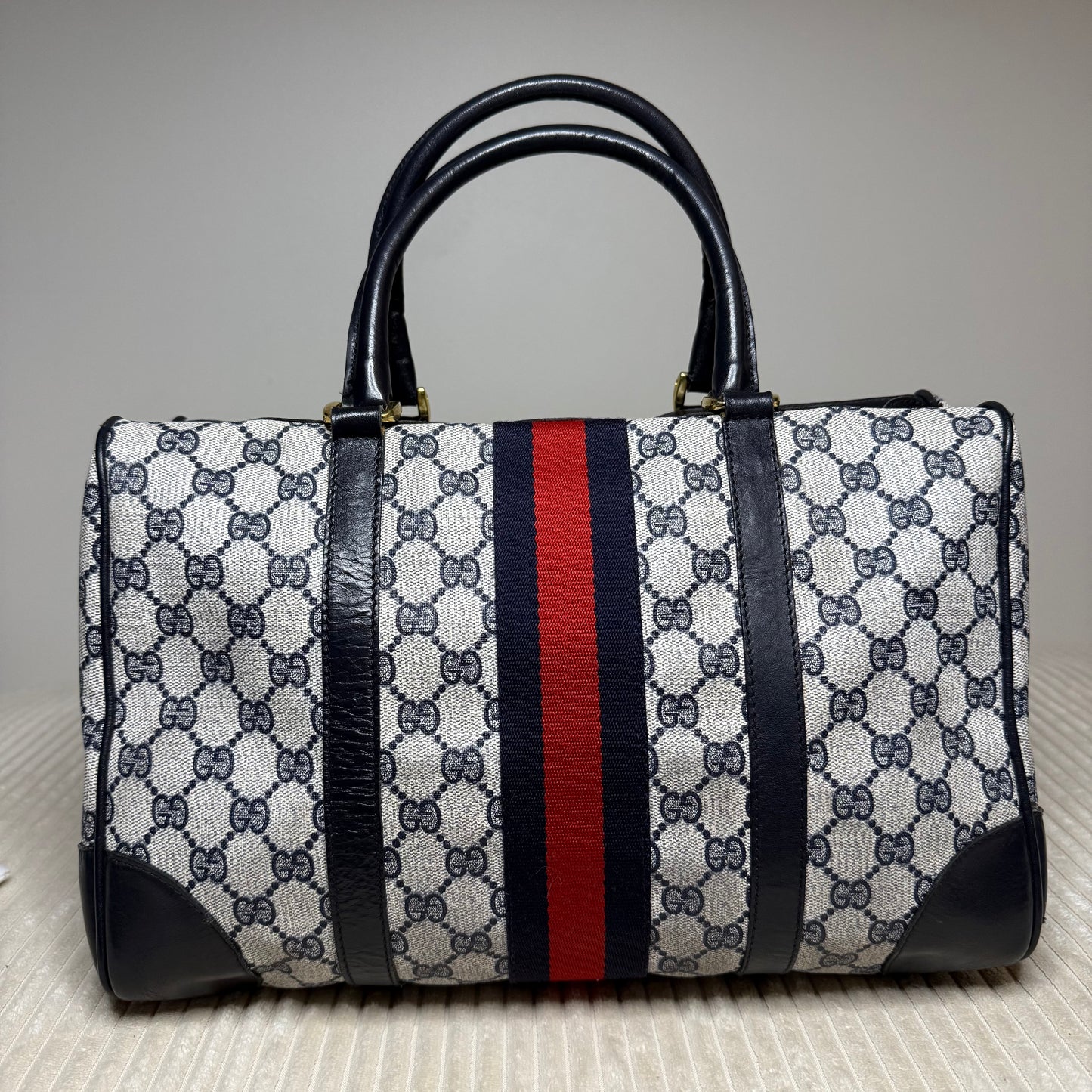 Gucci - Web Supreme Canvas Boston Bag