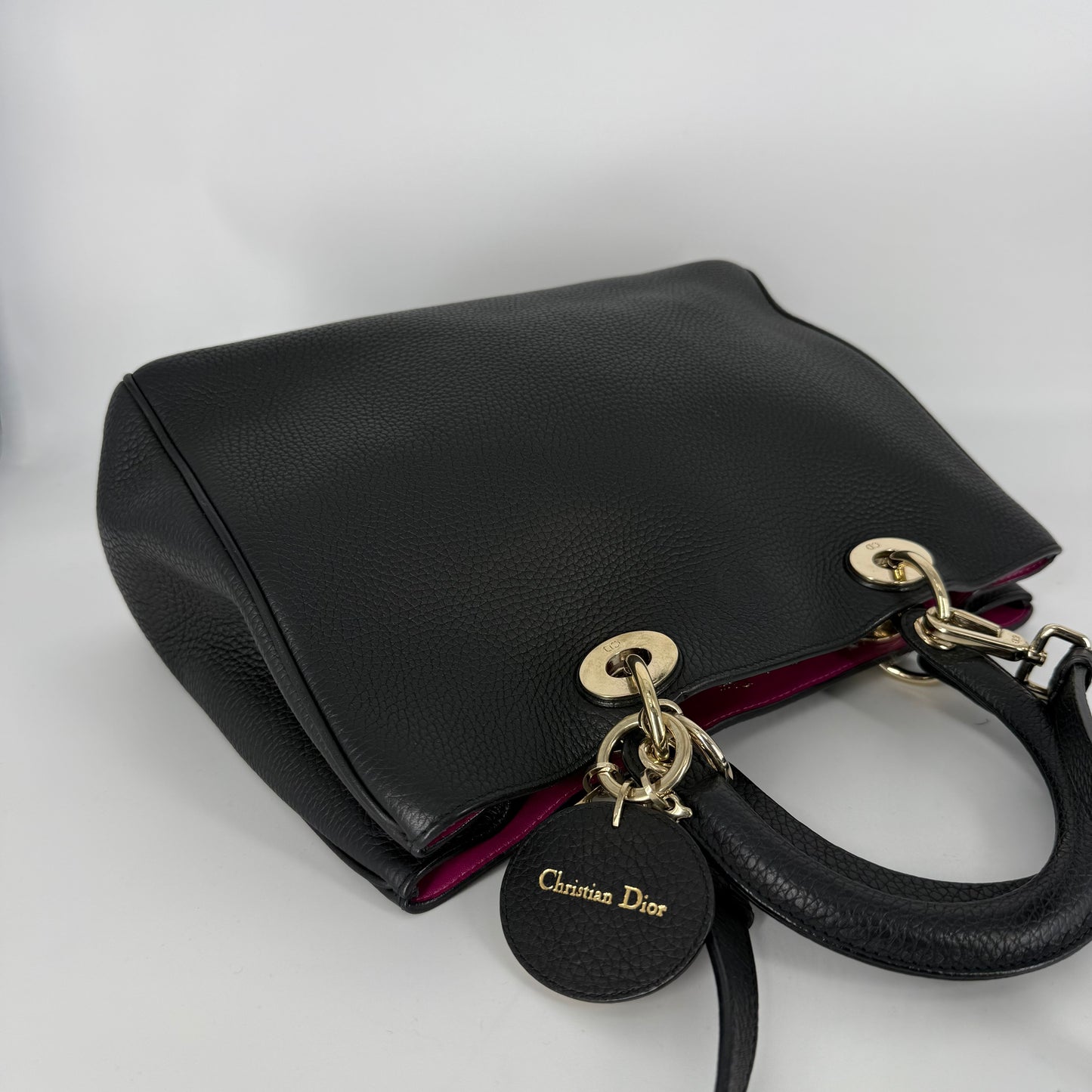 CHRISTIAN DIOR Diorissimo – Grained Leather - Black