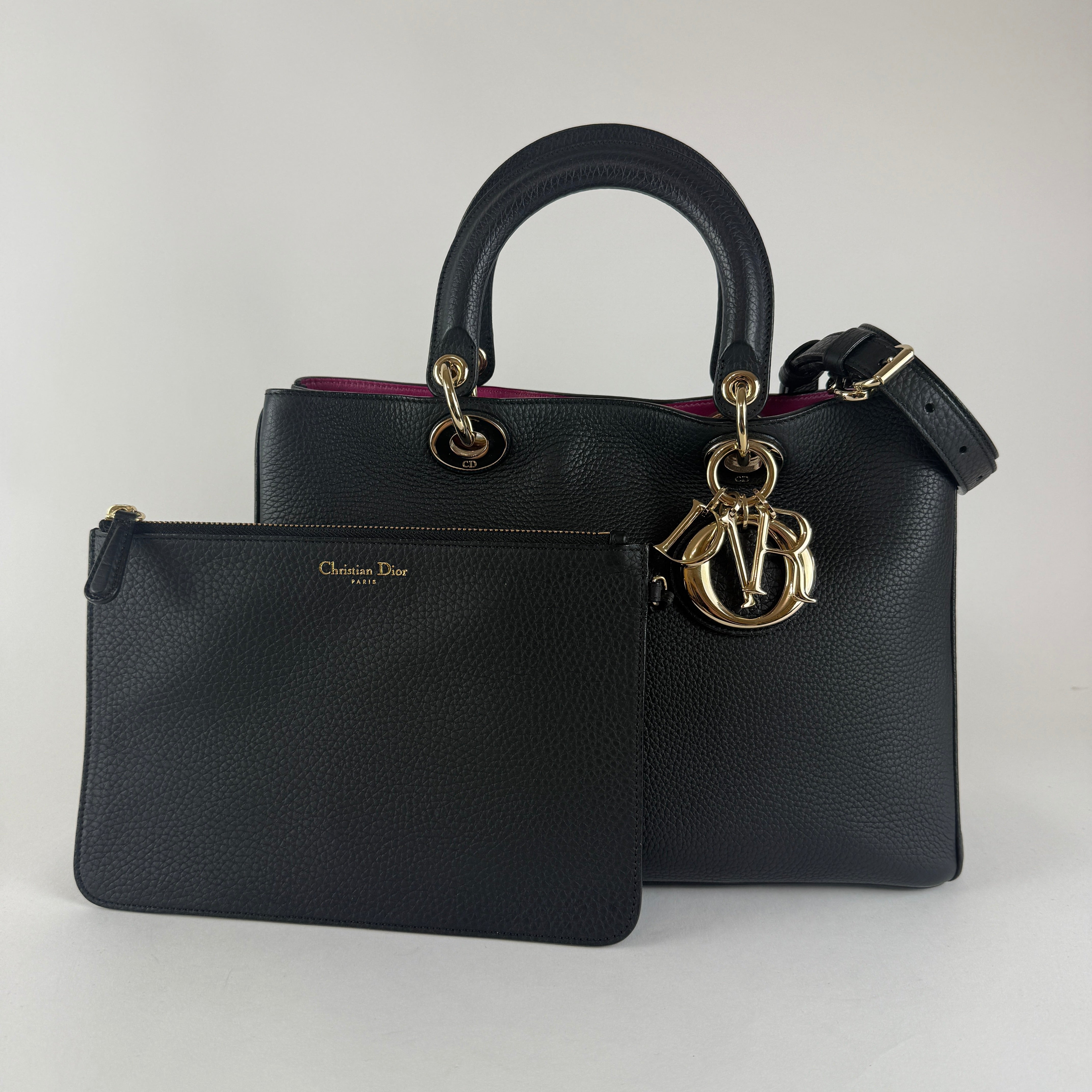 Diorissimo Medium — Black Grained Leather