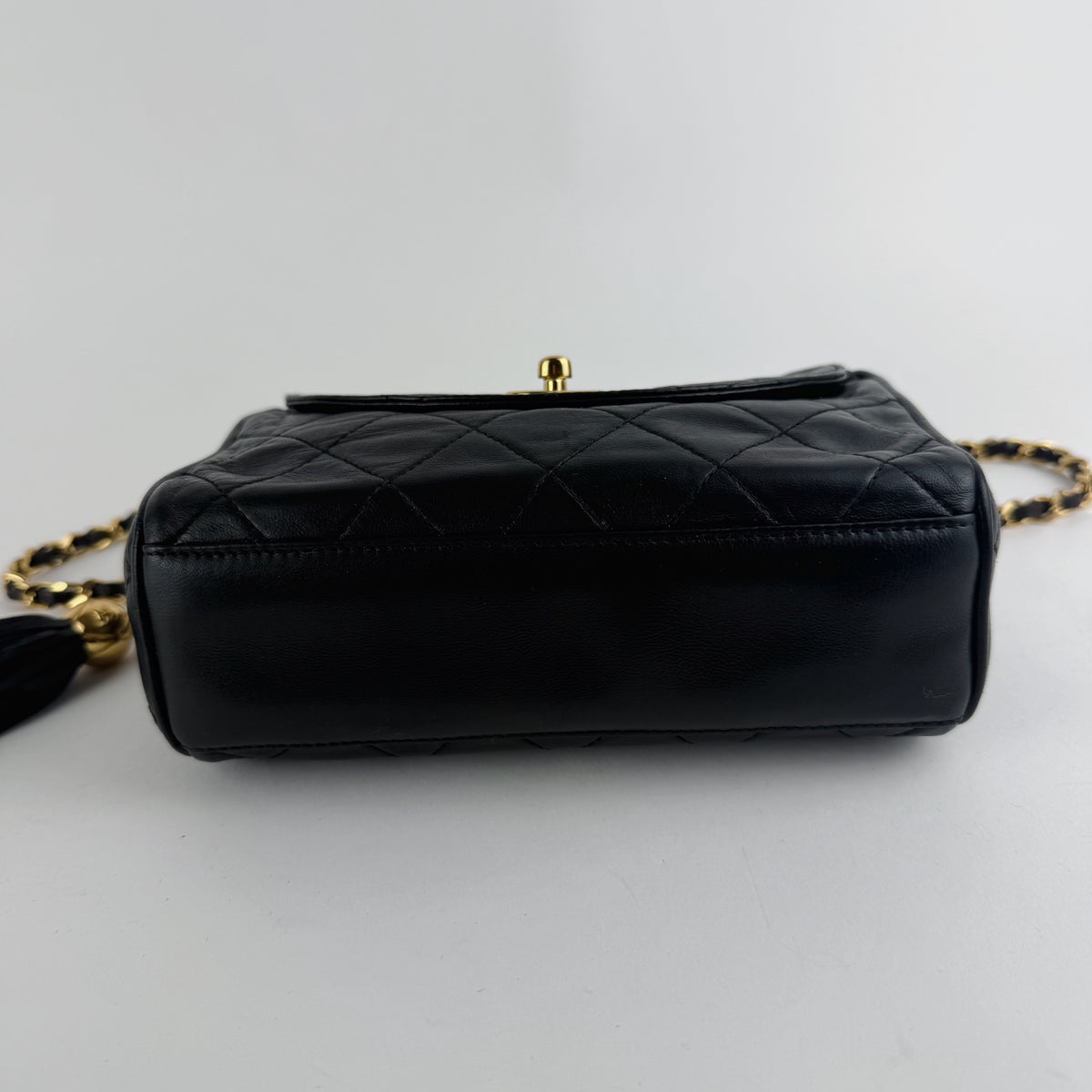 Vintage Quilted Flap Camera Bag — 24K Gold Hardware
