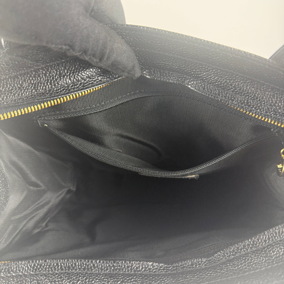 Vintage Tote — Black Caviar Leather — 24K Gold Hardware