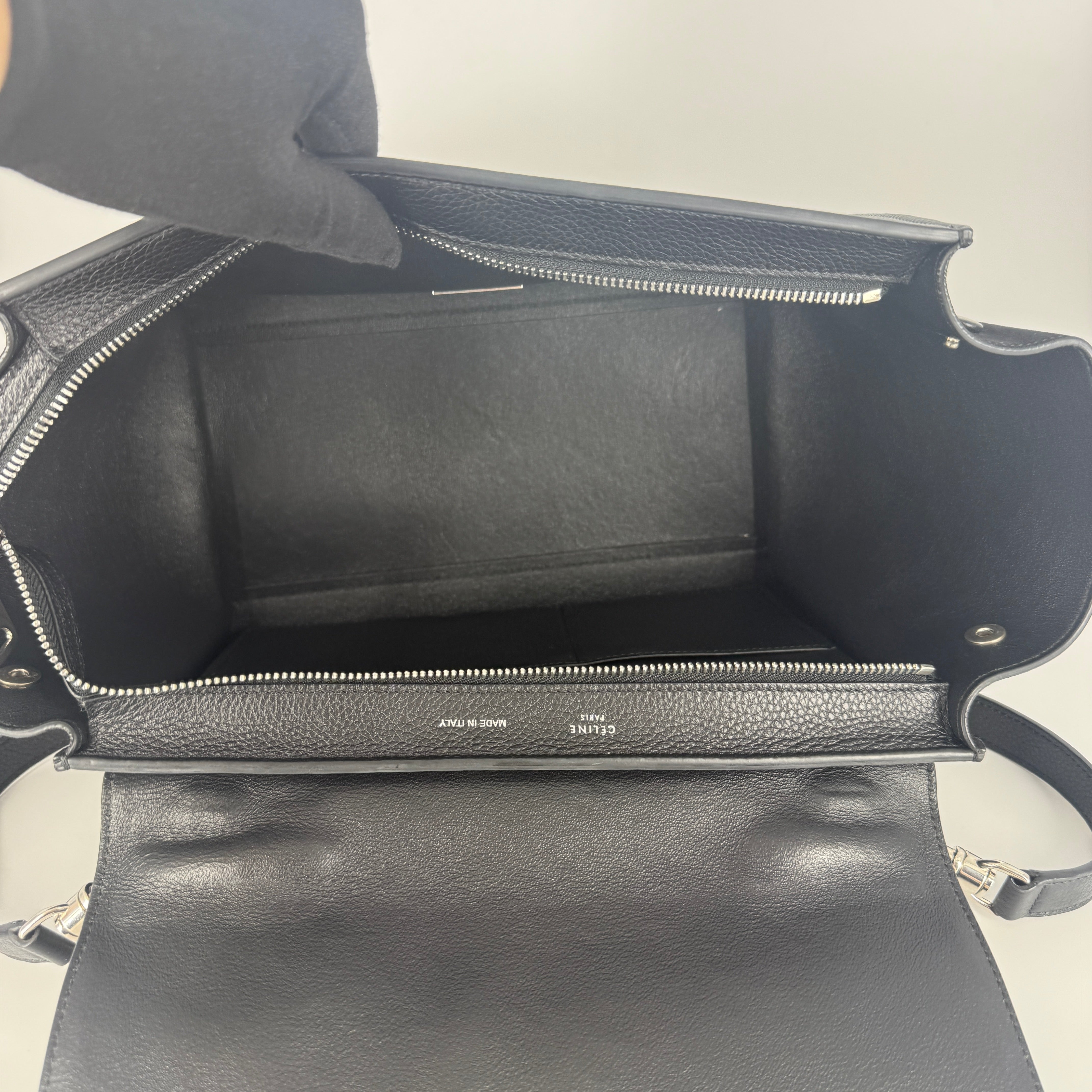Trapeze Leather & Suede 2 Way Handbag – Black