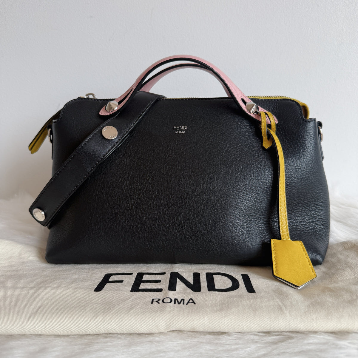 By The Way — Black Leather with Multicolor Details — Silver-Tone Hardware