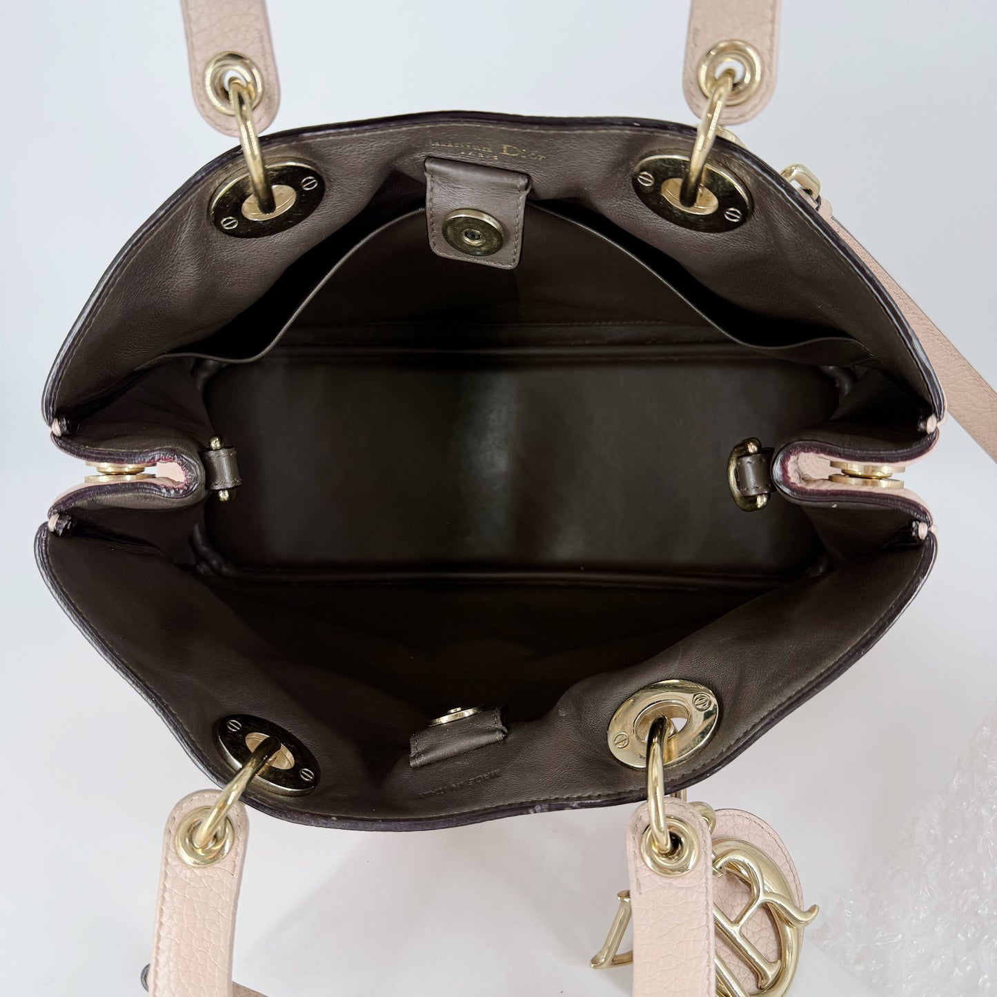 CHRISTIAN DIOR Diorissimo Poudre Pink Grained Leather