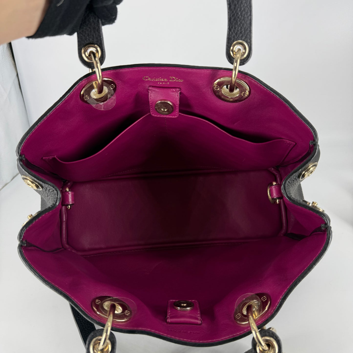 CHRISTIAN DIOR Diorissimo – Grained Leather - Black