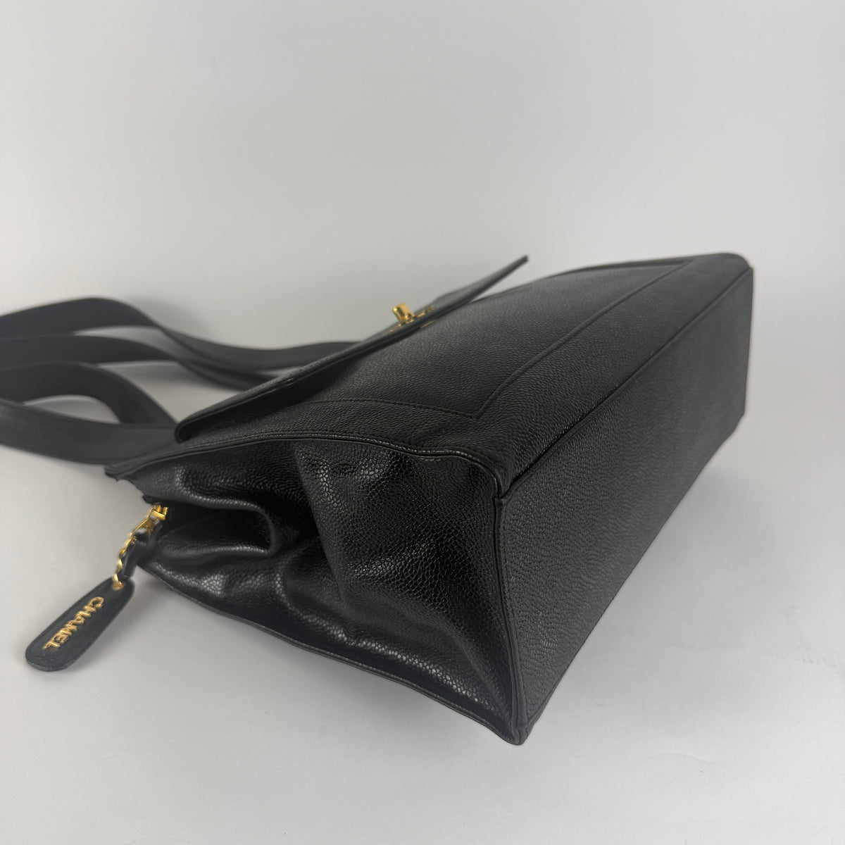 Vintage Tote — Black Caviar Leather — 24K Gold Hardware