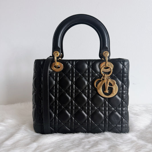LADY DIOR Black Cannage Médium