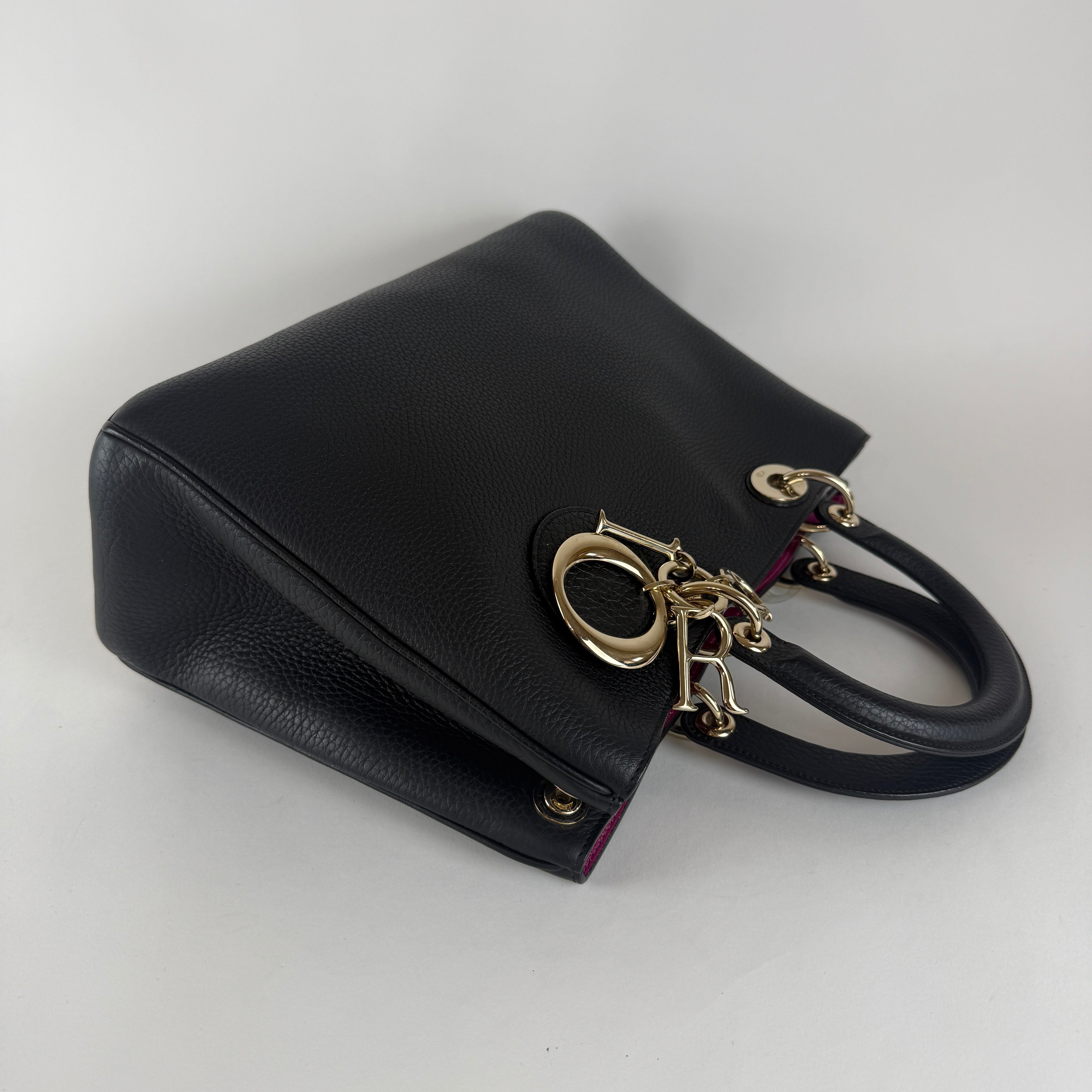 Diorissimo Medium — Black Grained Leather