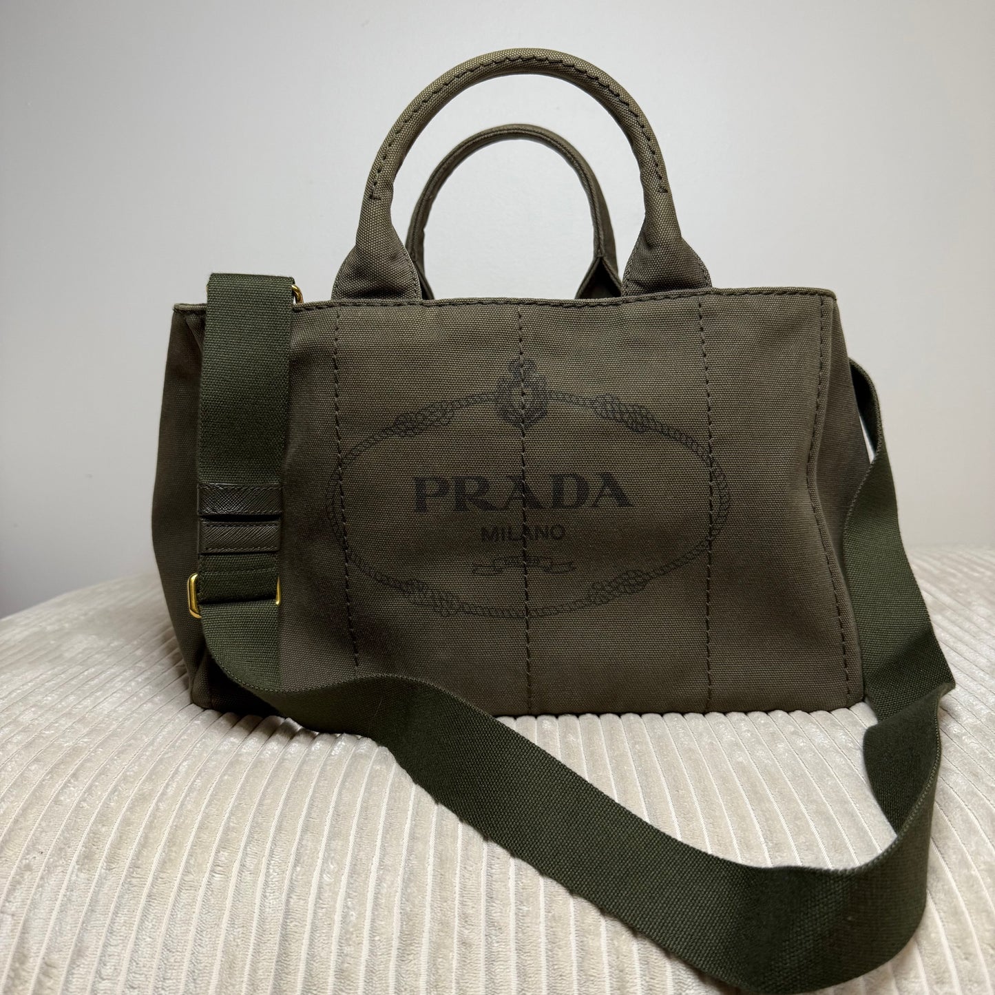 Prada Large Canapa Tote Bag