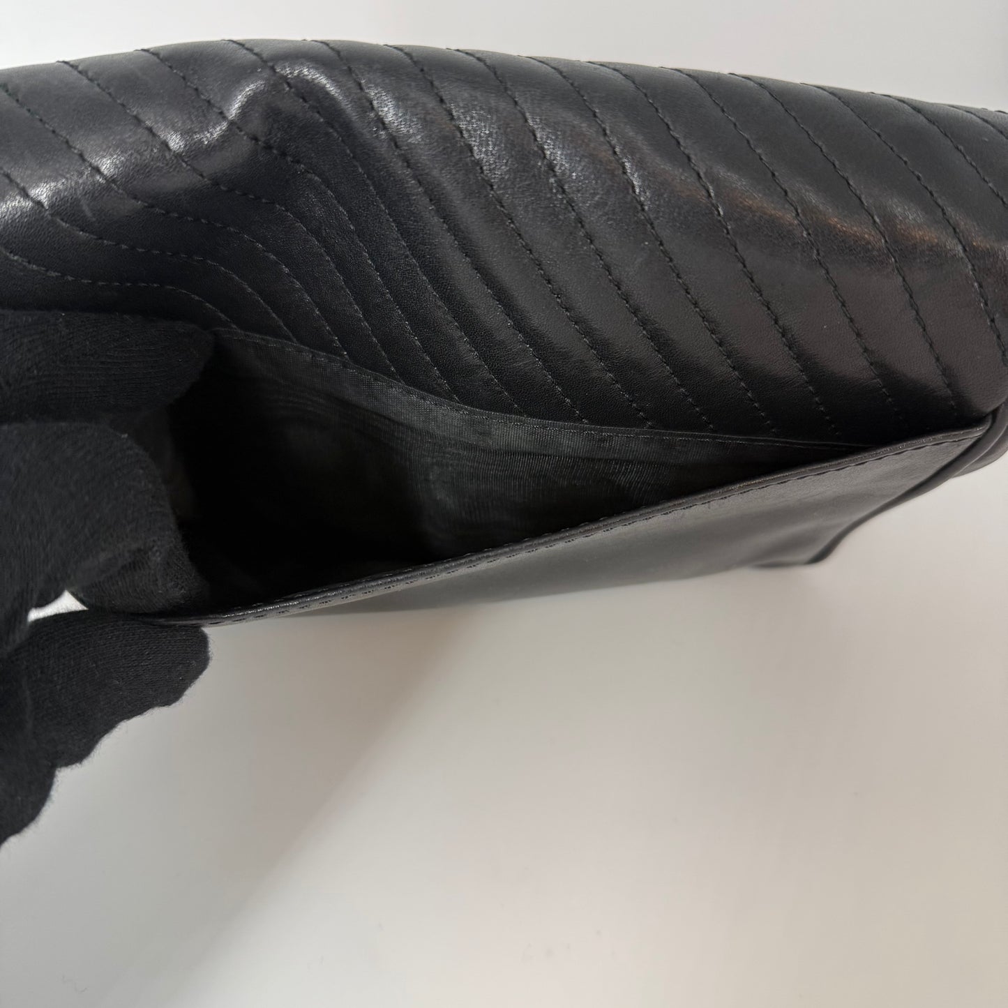 CELINE Leather Chain Shoulder Bag