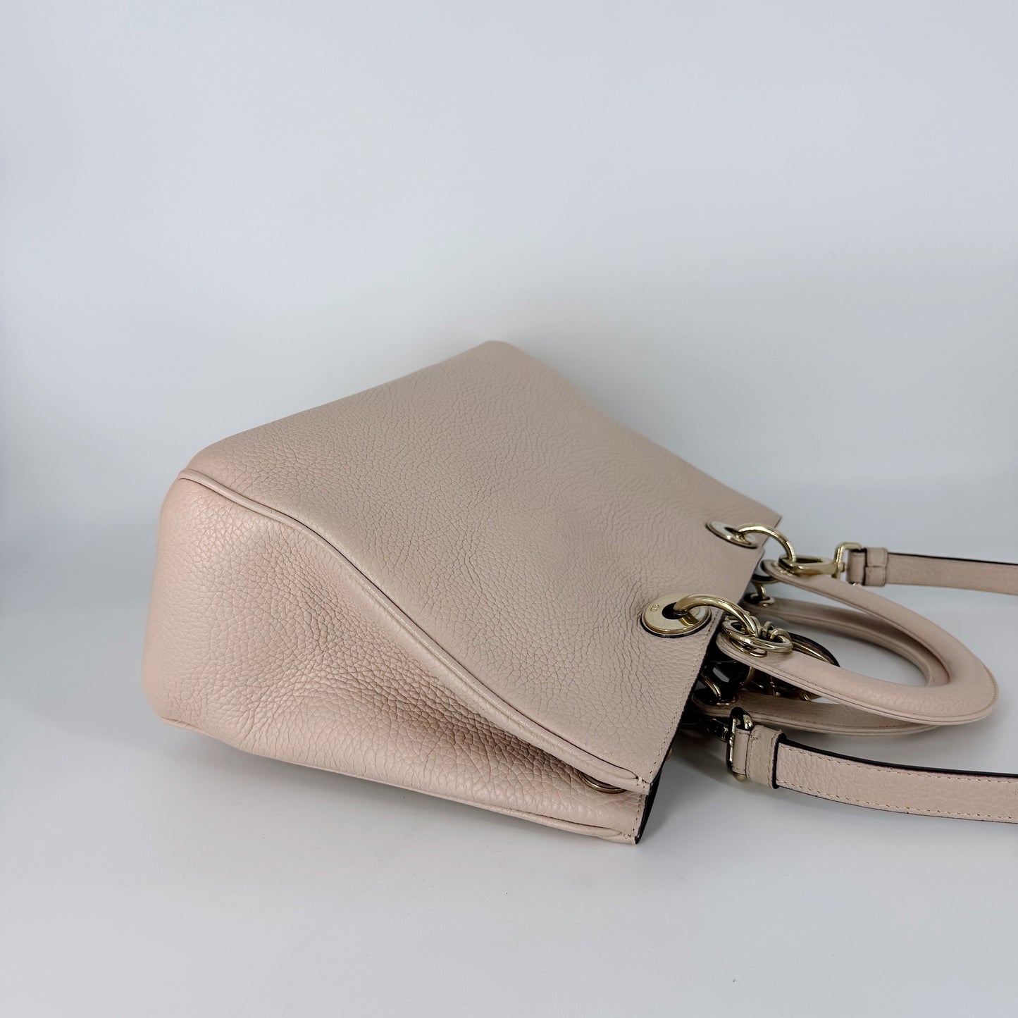 CHRISTIAN DIOR Diorissimo Poudre Pink Grained Leather