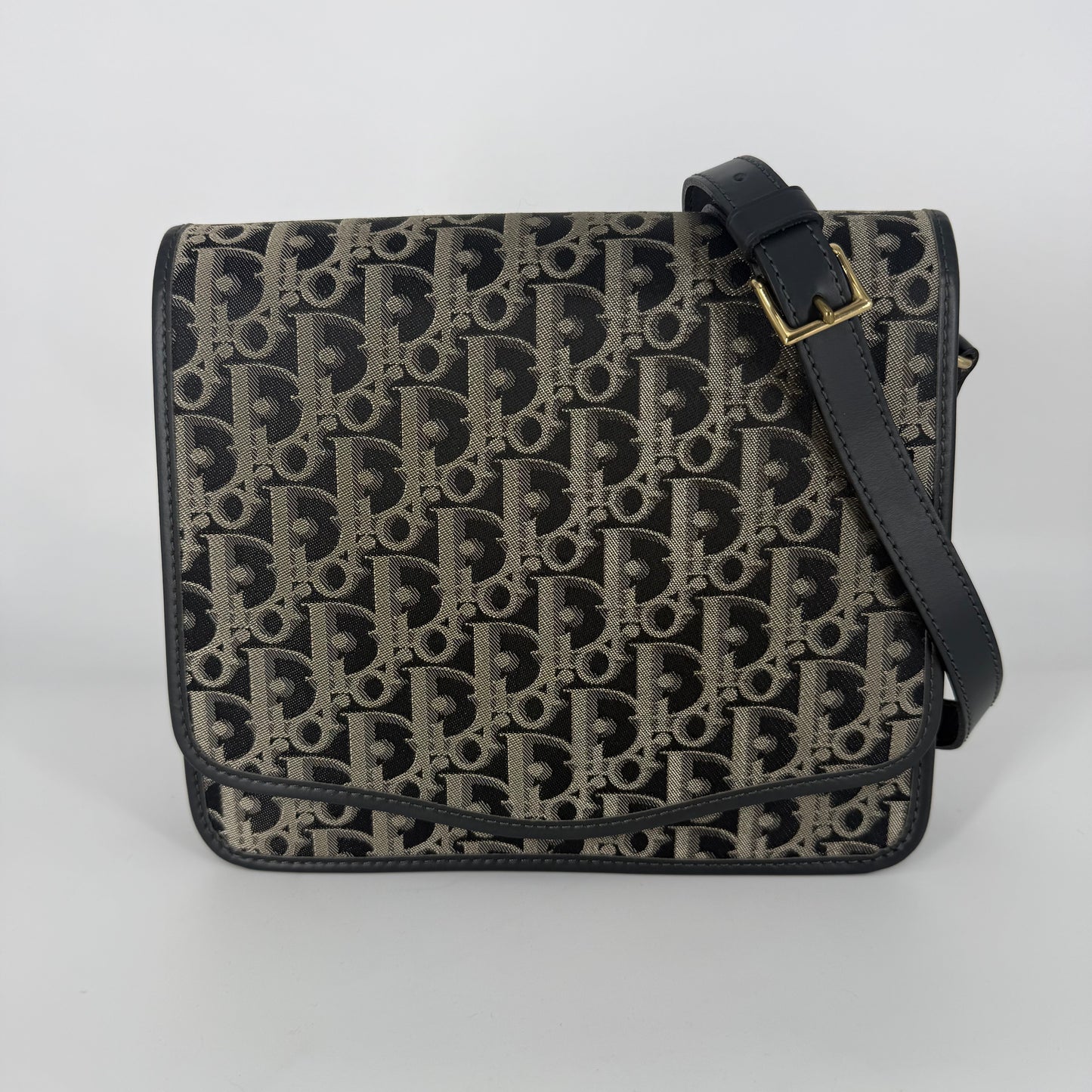 CHRISTIAN DIOR Oblique Canvas Flap Crossbody Bag