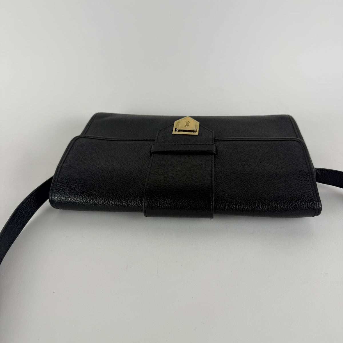 Vintage Crossbody Bag — Black Grained Leather