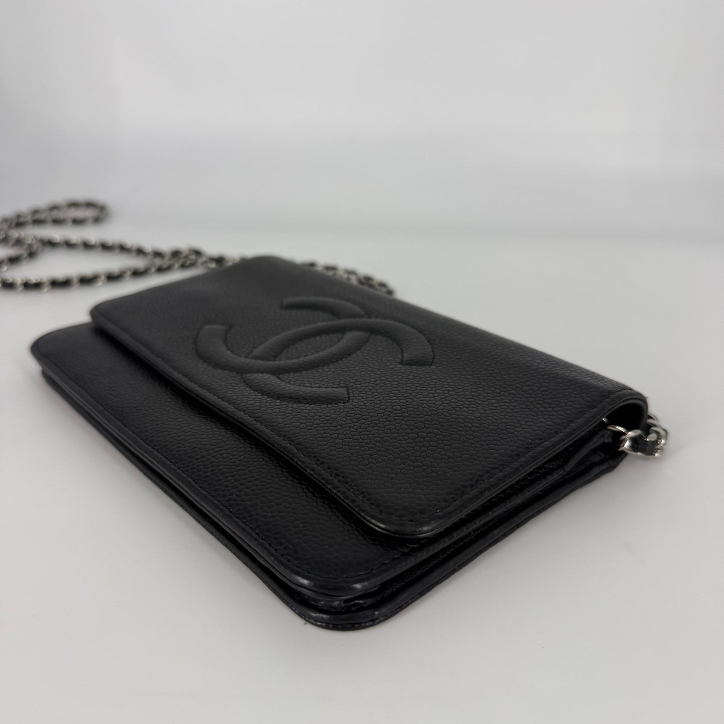 CHANEL Classic Wallet on Chain (WOC) Black Caviar Leather