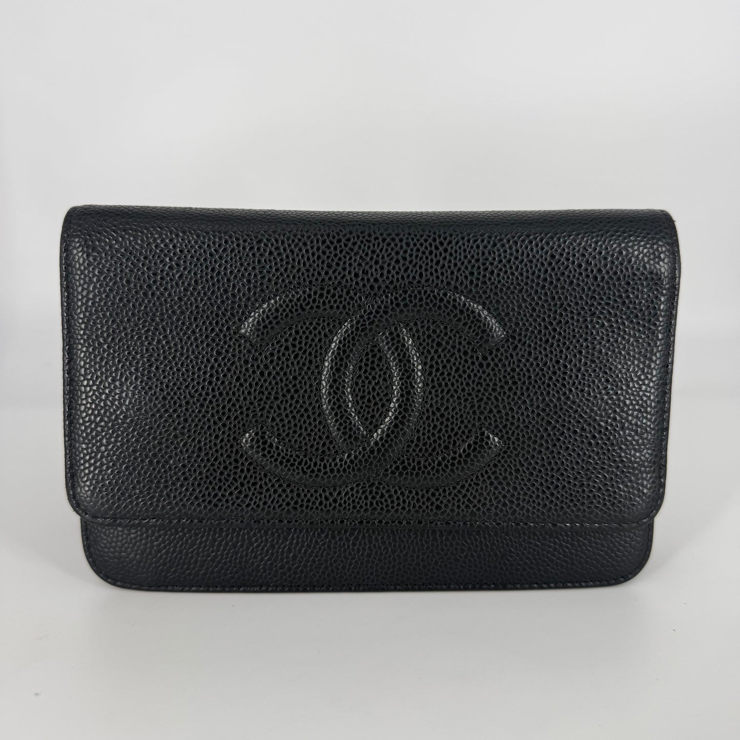 CHANEL Classic Wallet on Chain (WOC) Black Caviar Leather