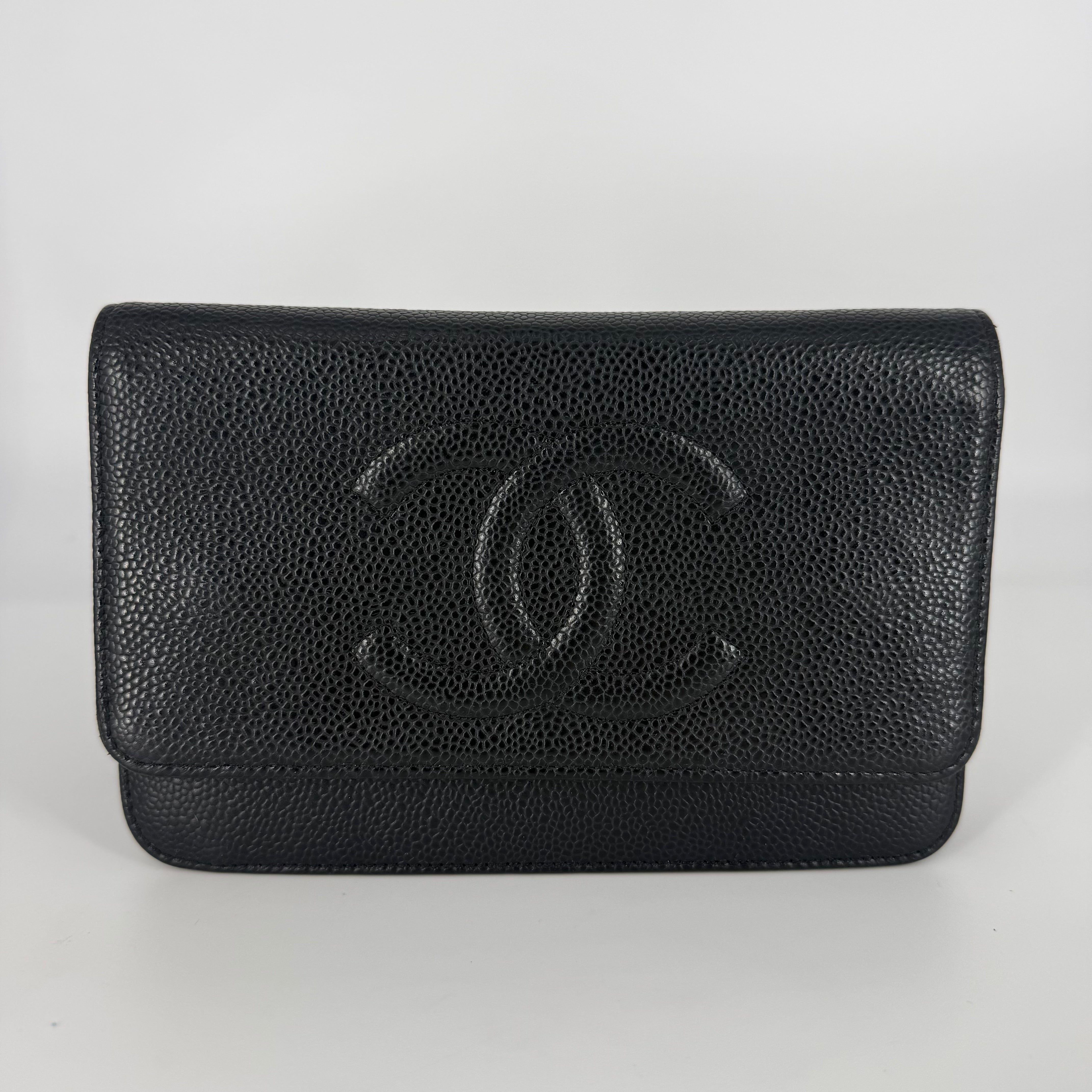 CHANEL Classic Wallet on Chain (WOC) Black Caviar Leather