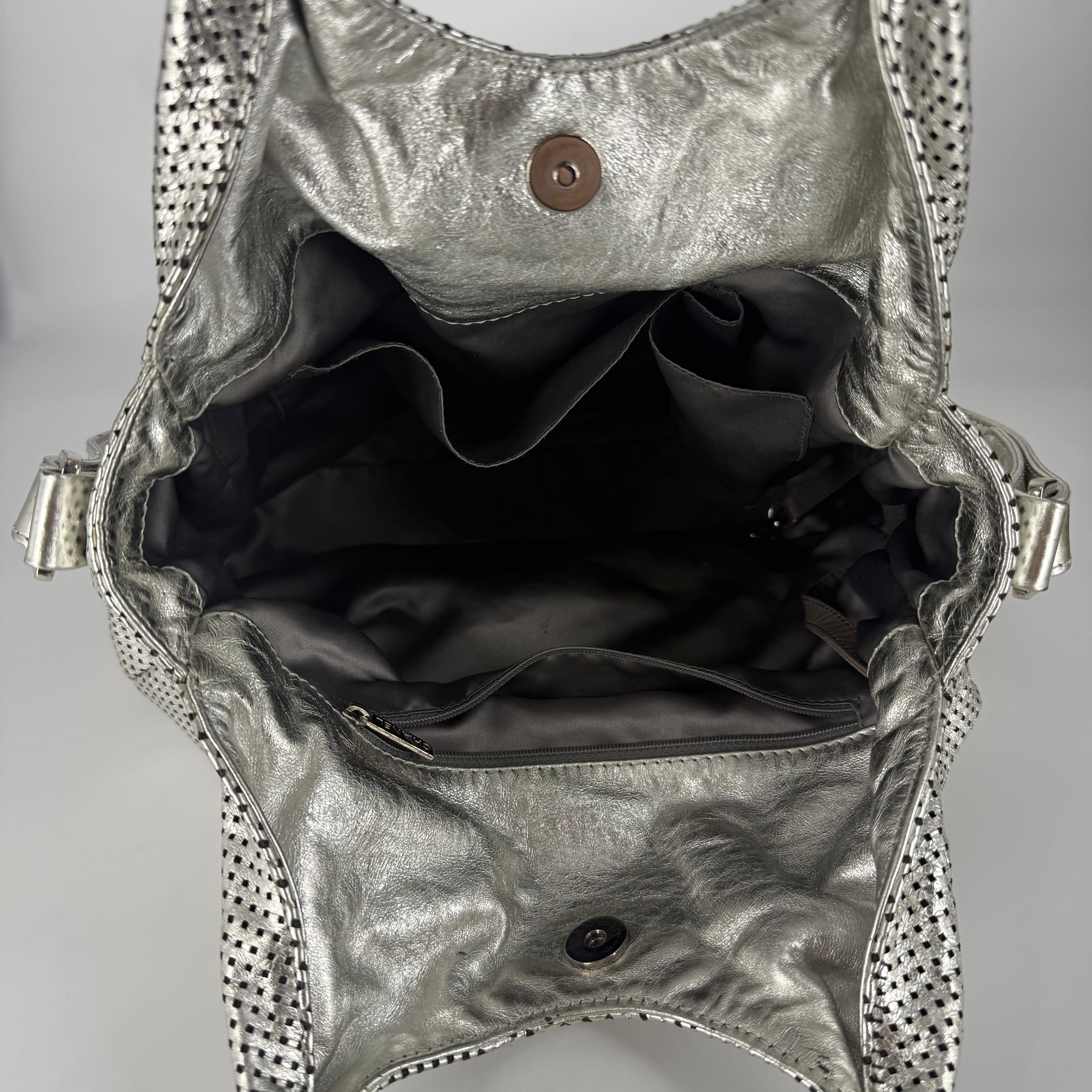Rodeo Drive Tote – Perforated Leather – Silver Hardware