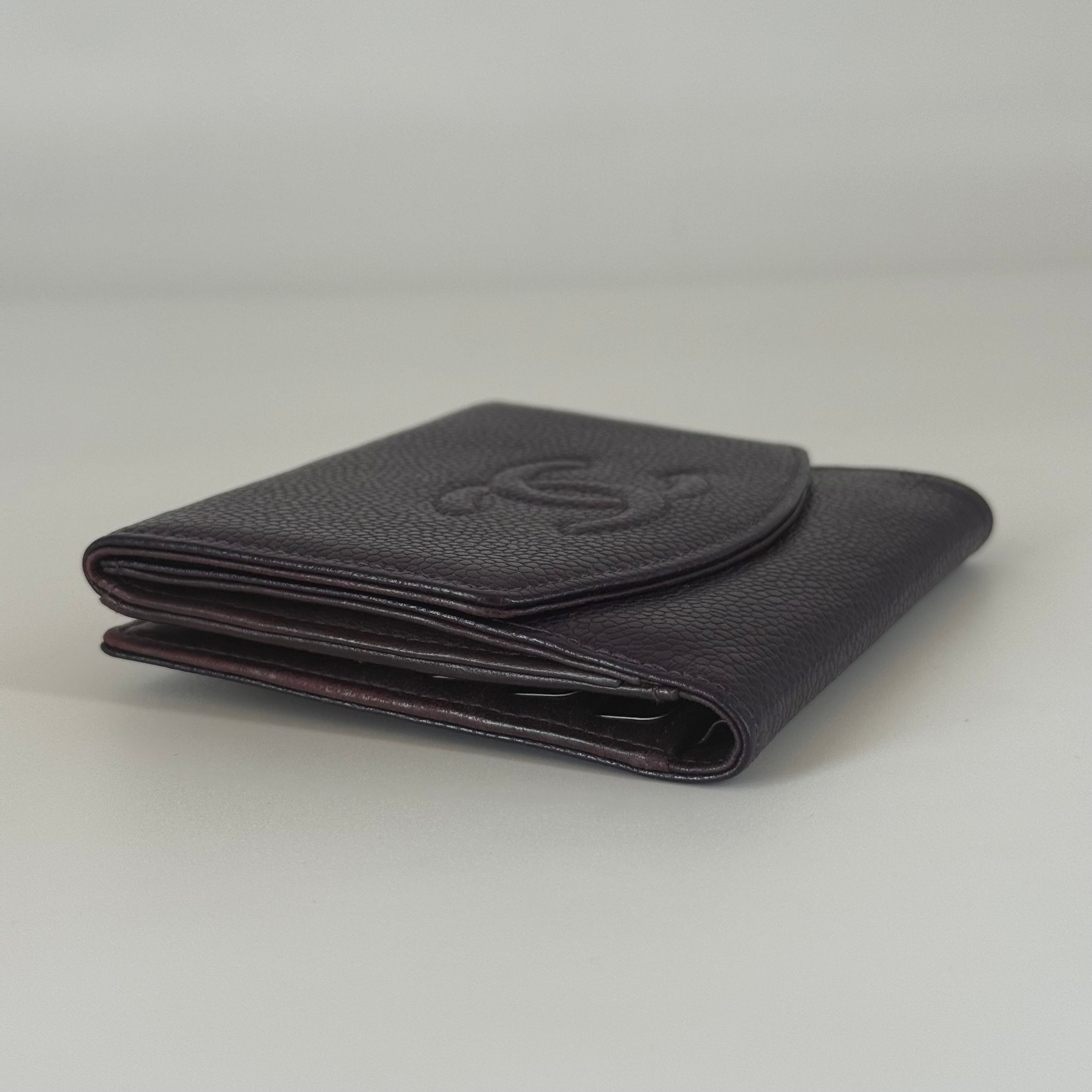 Caviar Leather Wallet – Rare Mauve