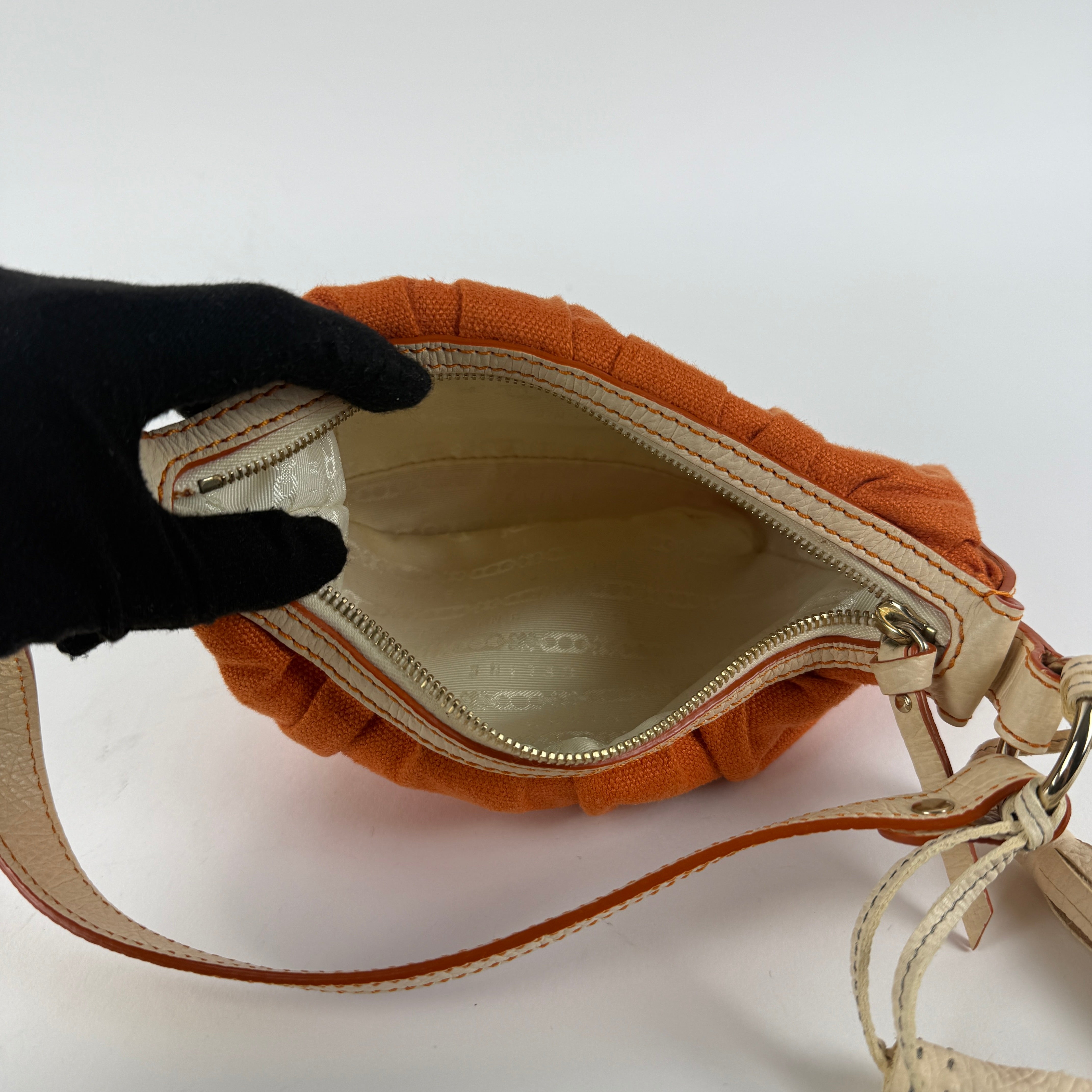 Y2K Orange Canvas Hobo