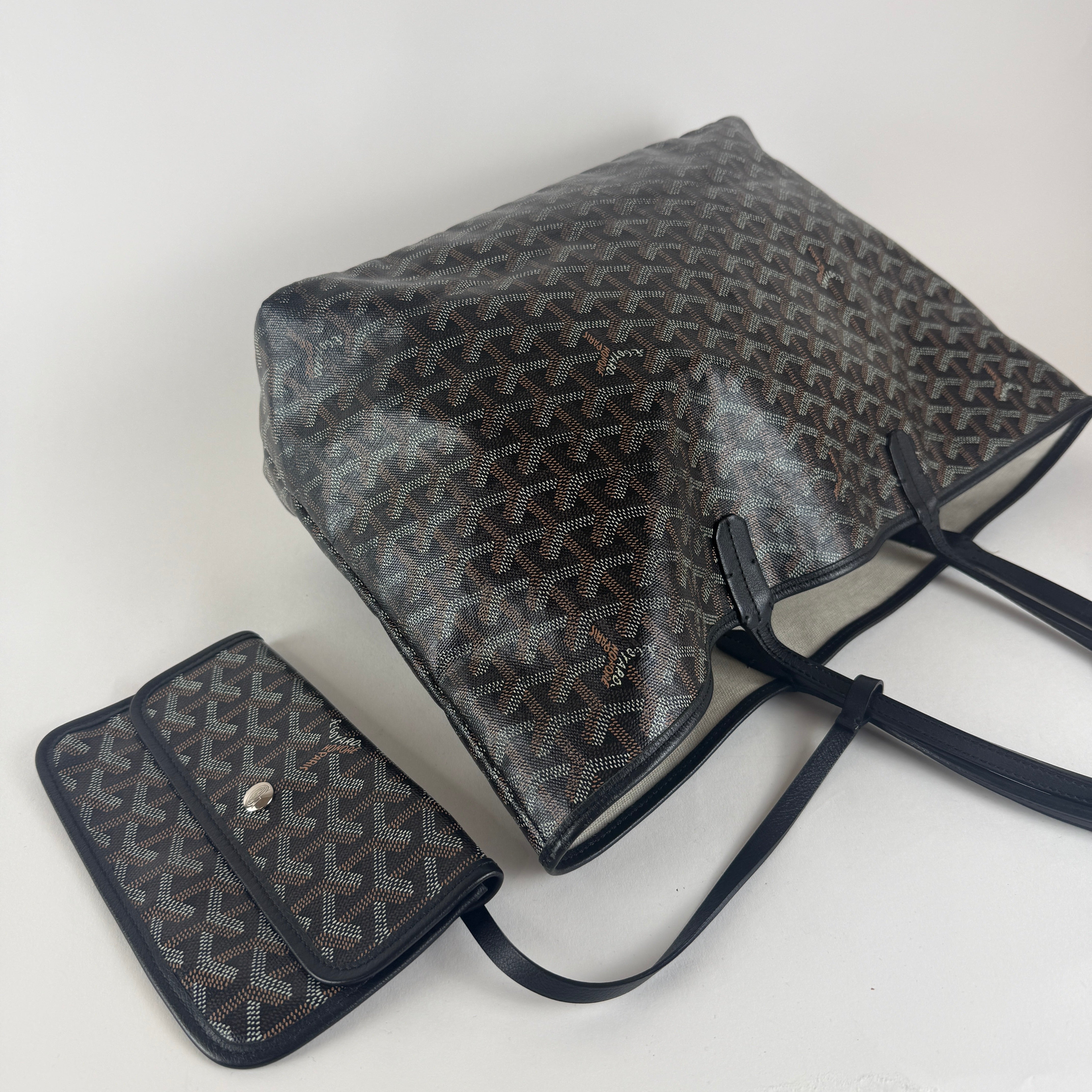 Saint Louis PM — Black Goyardine Canvas