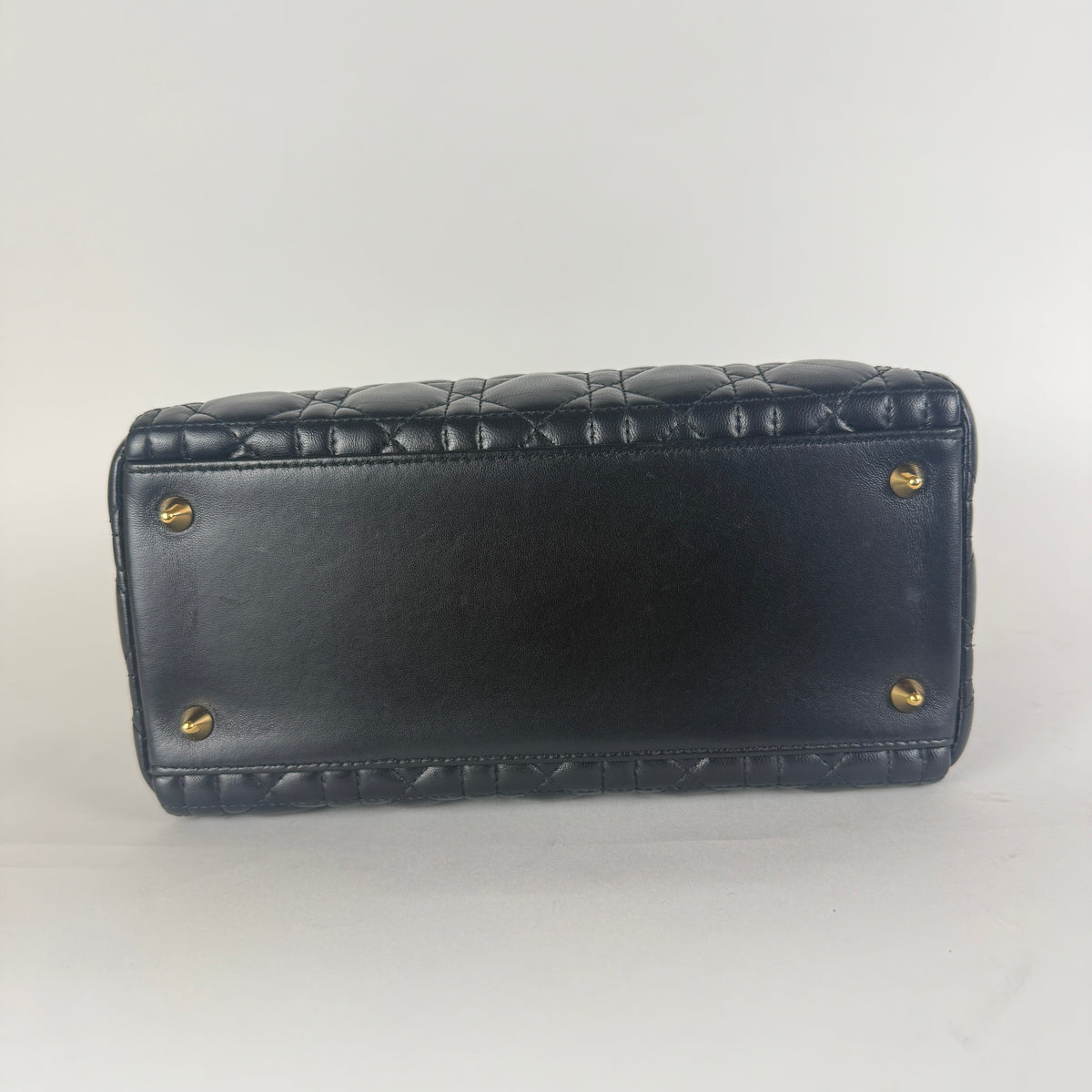 Lady Dior Medium — Black Cannage Leather — Gold-Tone Hardware