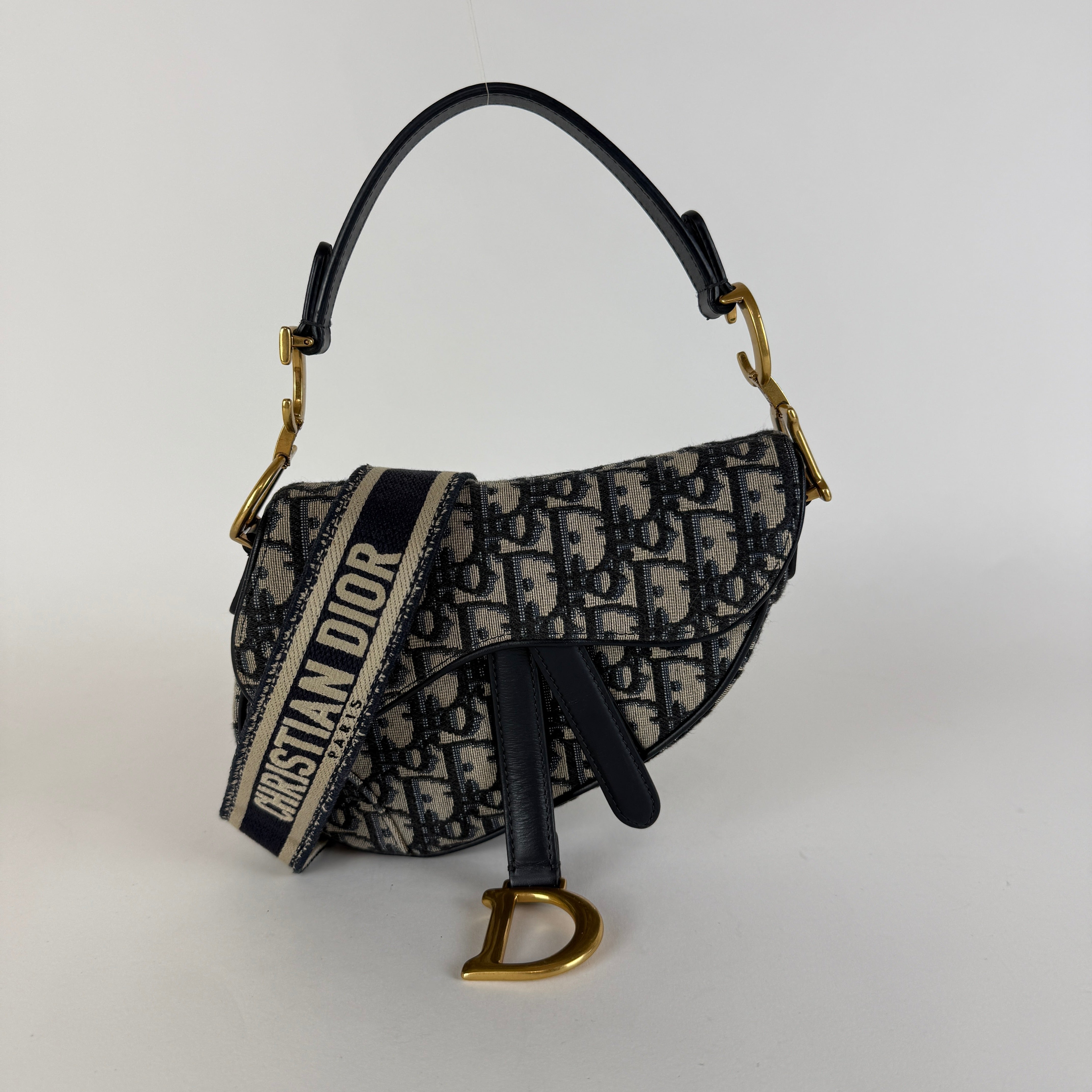 Saddle Mini — Navy Dior Oblique Canvas