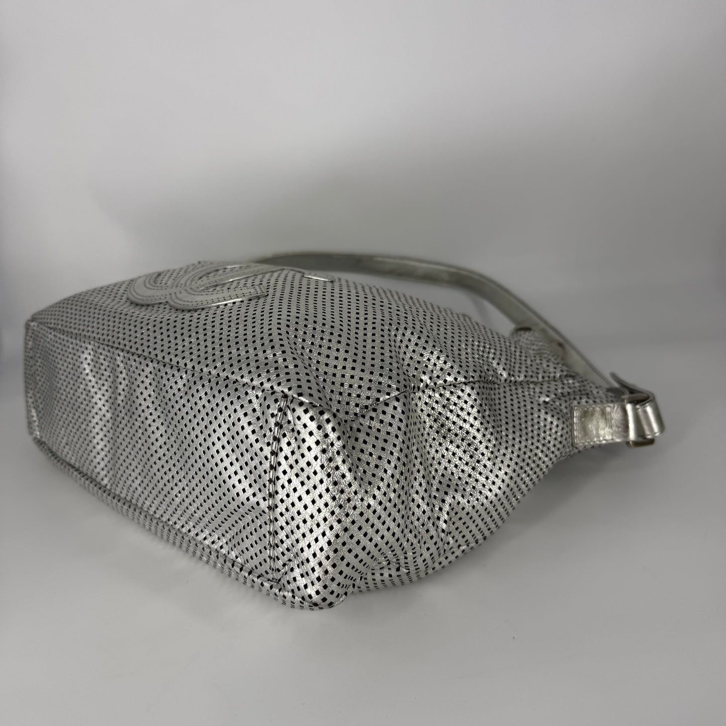 CHANEL Rodeo Drive Tote – Perforated Leather – Silver Hardware