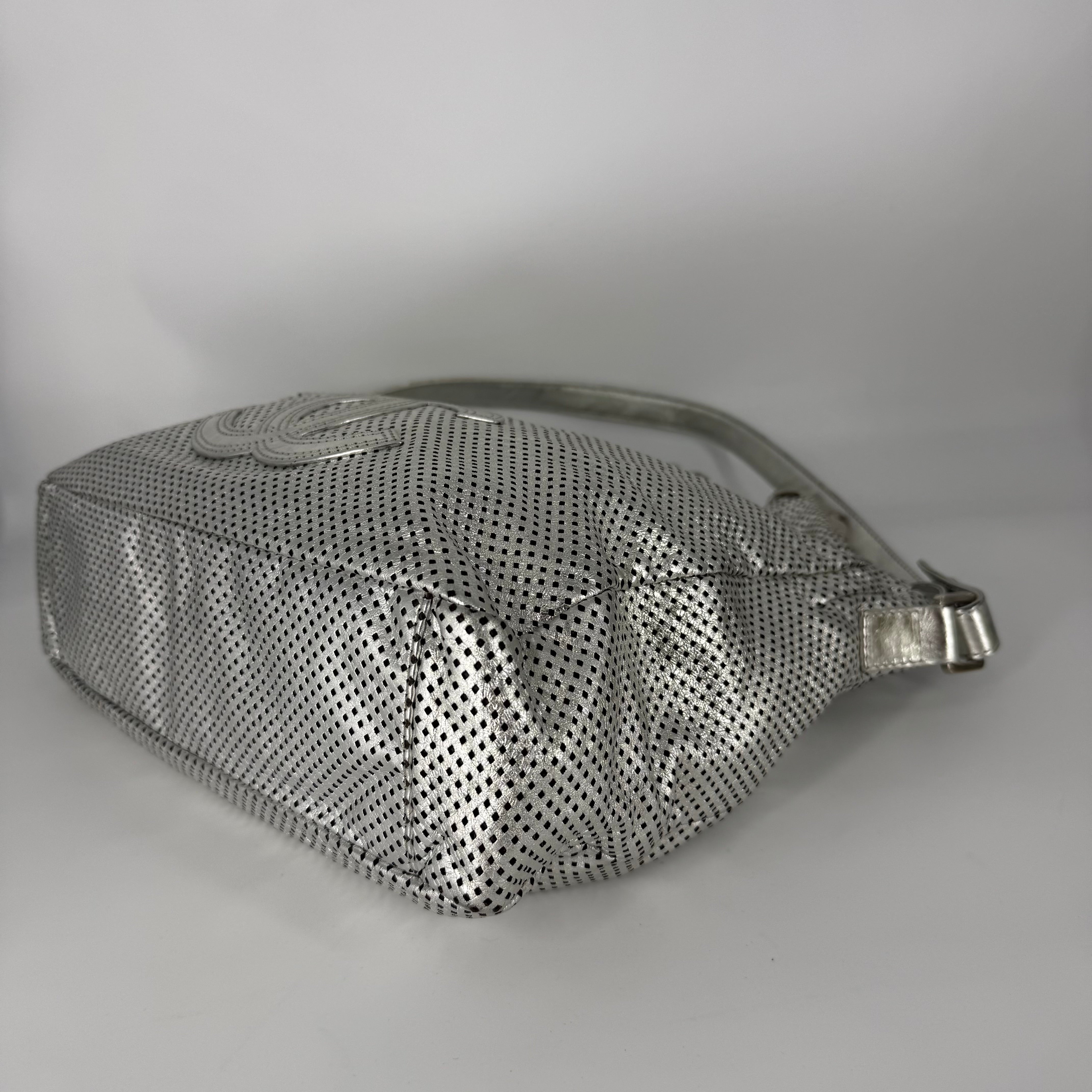 Rodeo Drive Tote – Perforated Leather – Silver Hardware