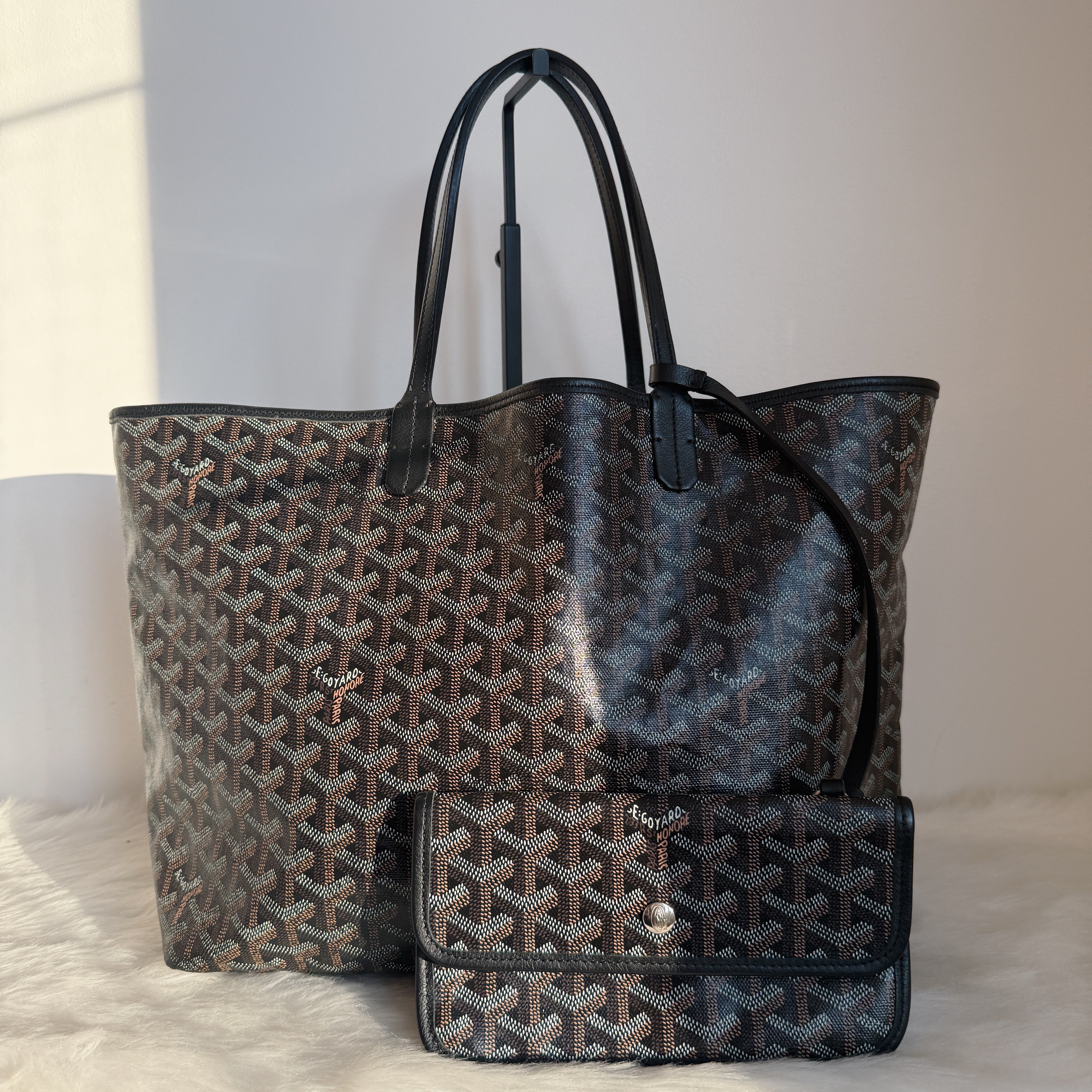 Saint Louis PM — Black Goyardine Canvas