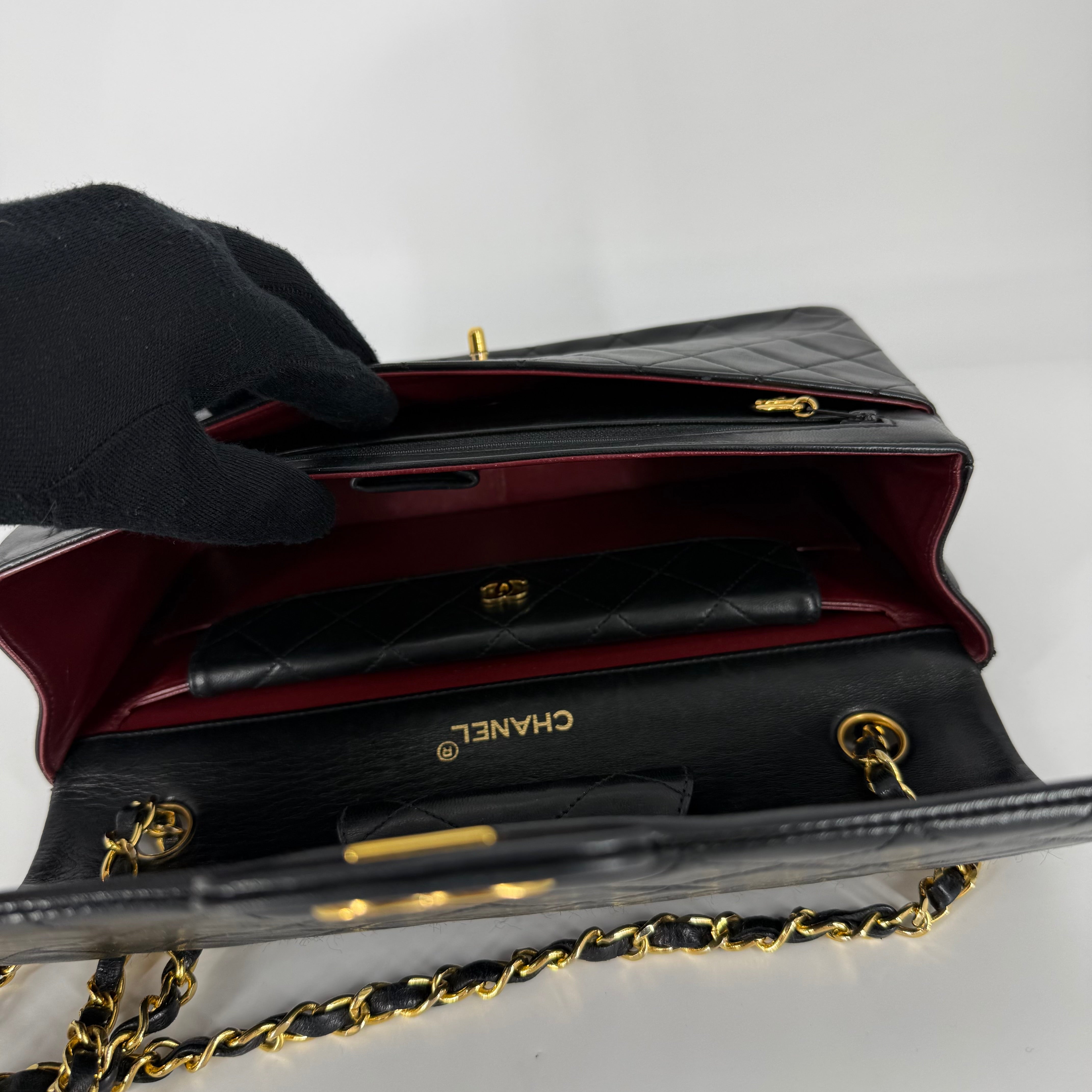 Vintage Single Flap Shoulder Bag 24k Gold
