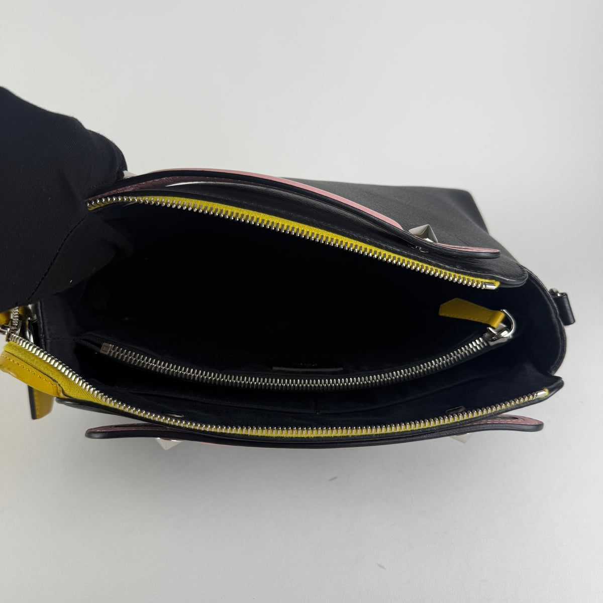 By The Way — Black Leather with Multicolor Details — Silver-Tone Hardware