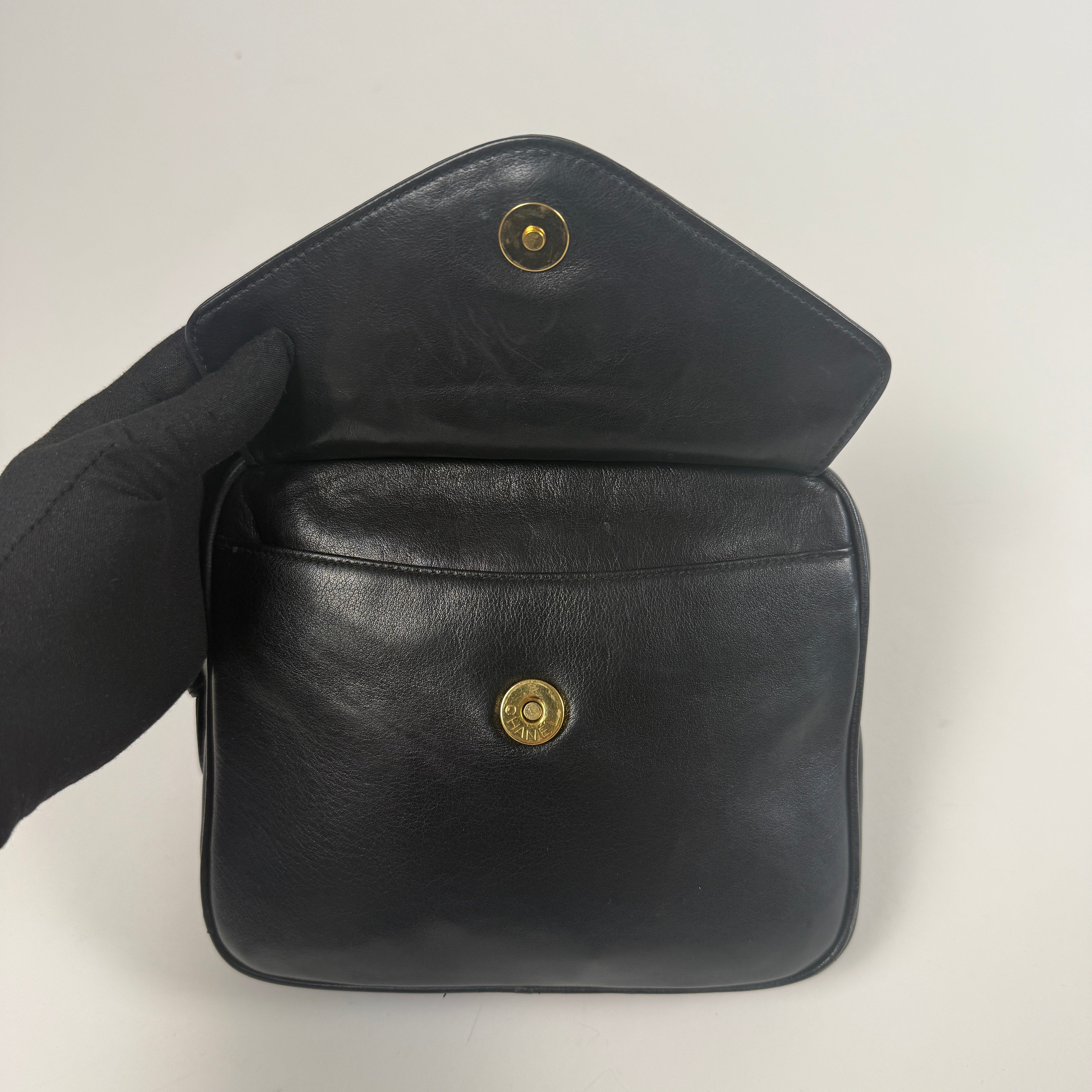 Vintage CC Waist Bag – Black Leather