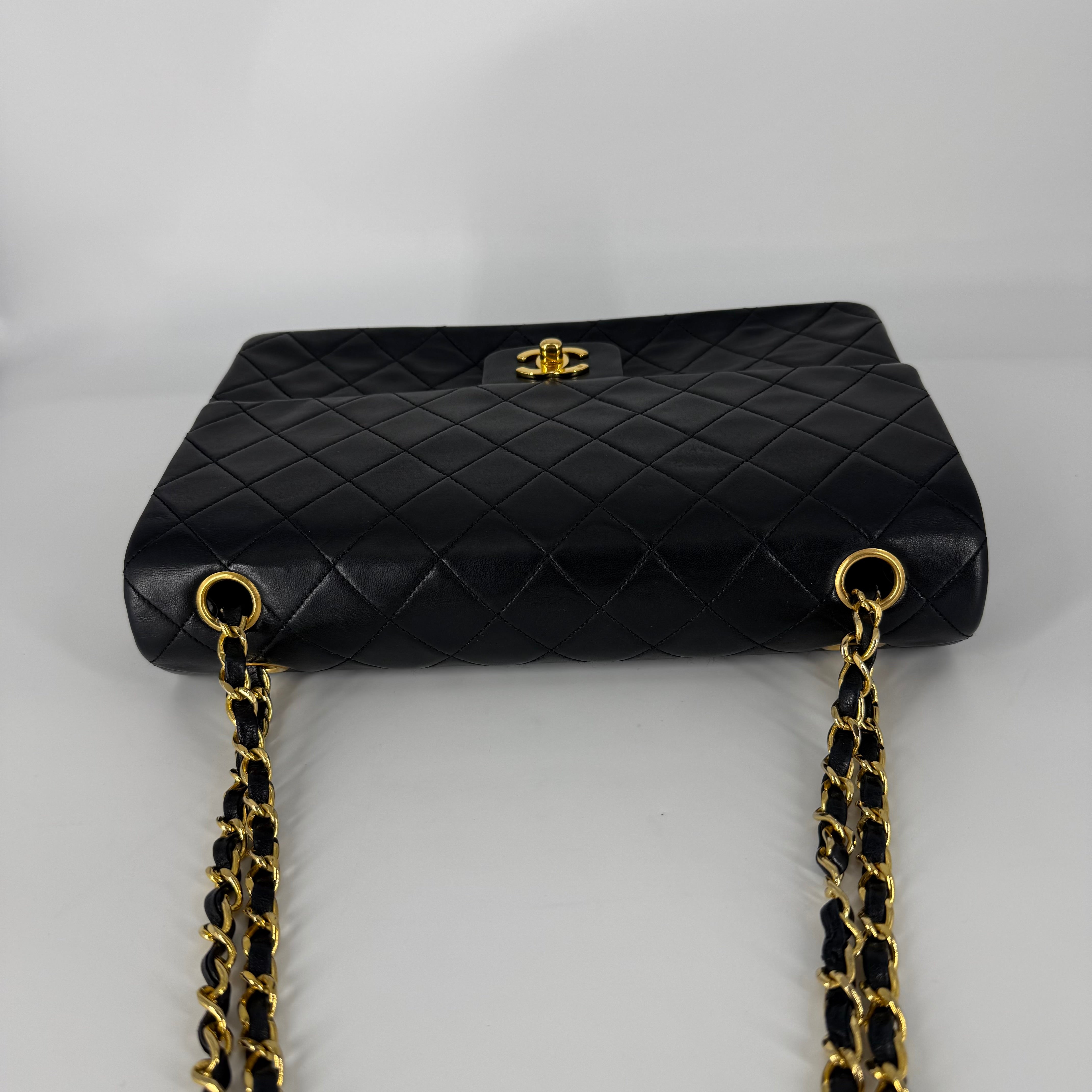 Vintage Single Flap Shoulder Bag 24k Gold