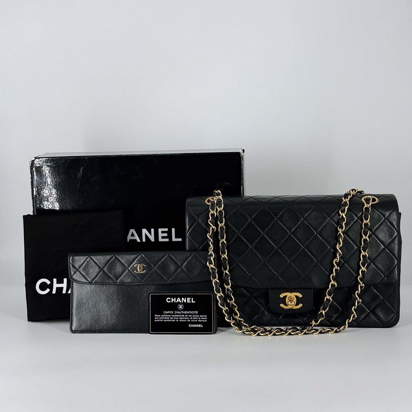 Chanel Vintage Single Flap Shoulder Bag 24k Gold