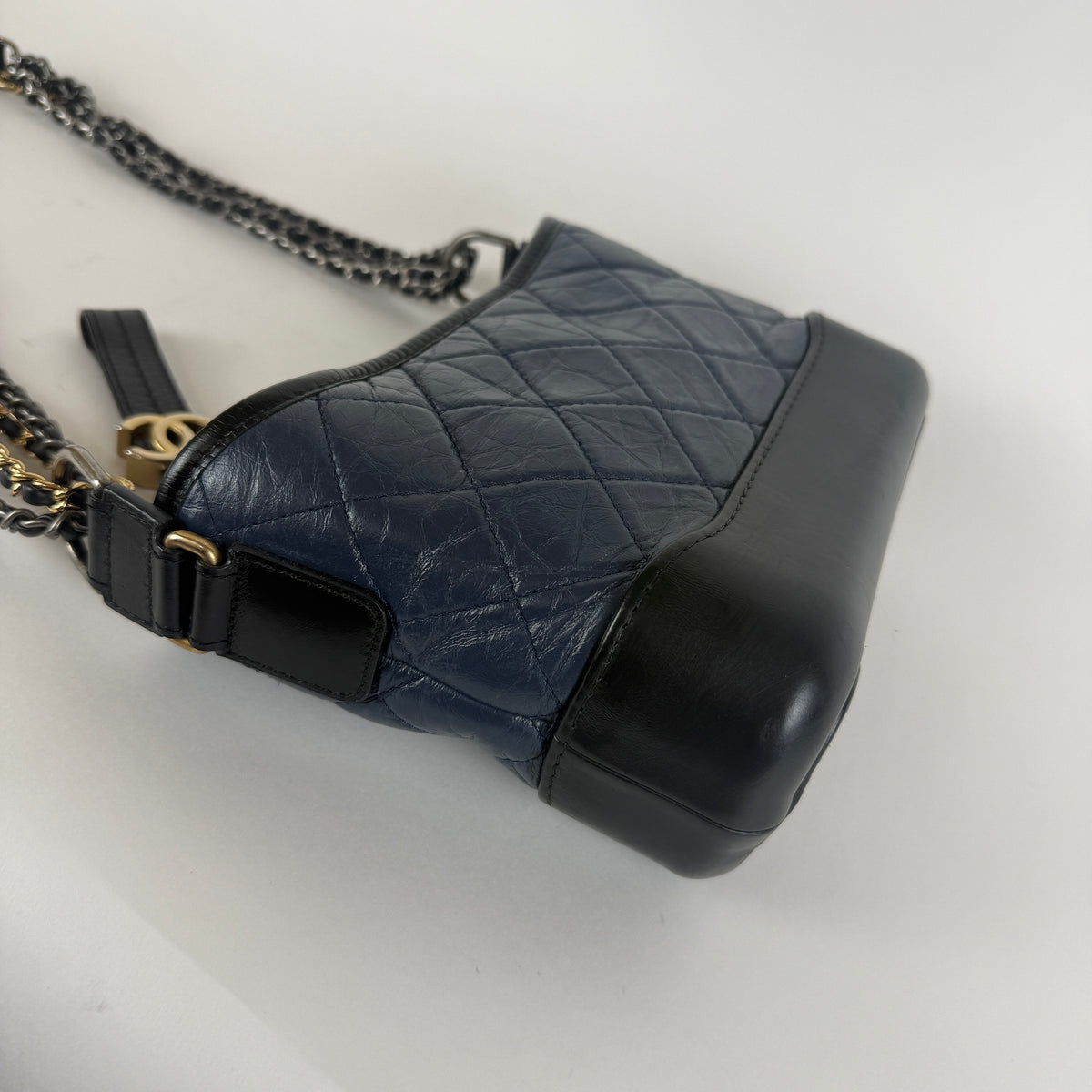 Gabrielle Small Hobo — Blue Aged Calfskin — Two-Tone Hardware